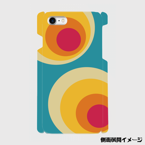 レトロポップ 青系色 黄 橙 水玉 Iphoneスマホケース ハードケース Dezagoods Retro