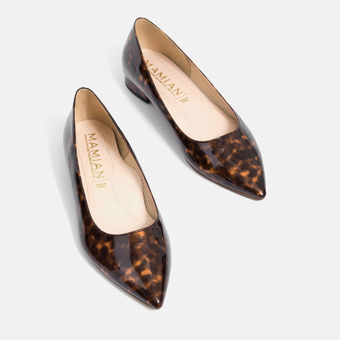 一部難あり ポインテッドトゥエナメルフラットシューズ べっ甲e 23 0cm Ot130 230 By Mamian