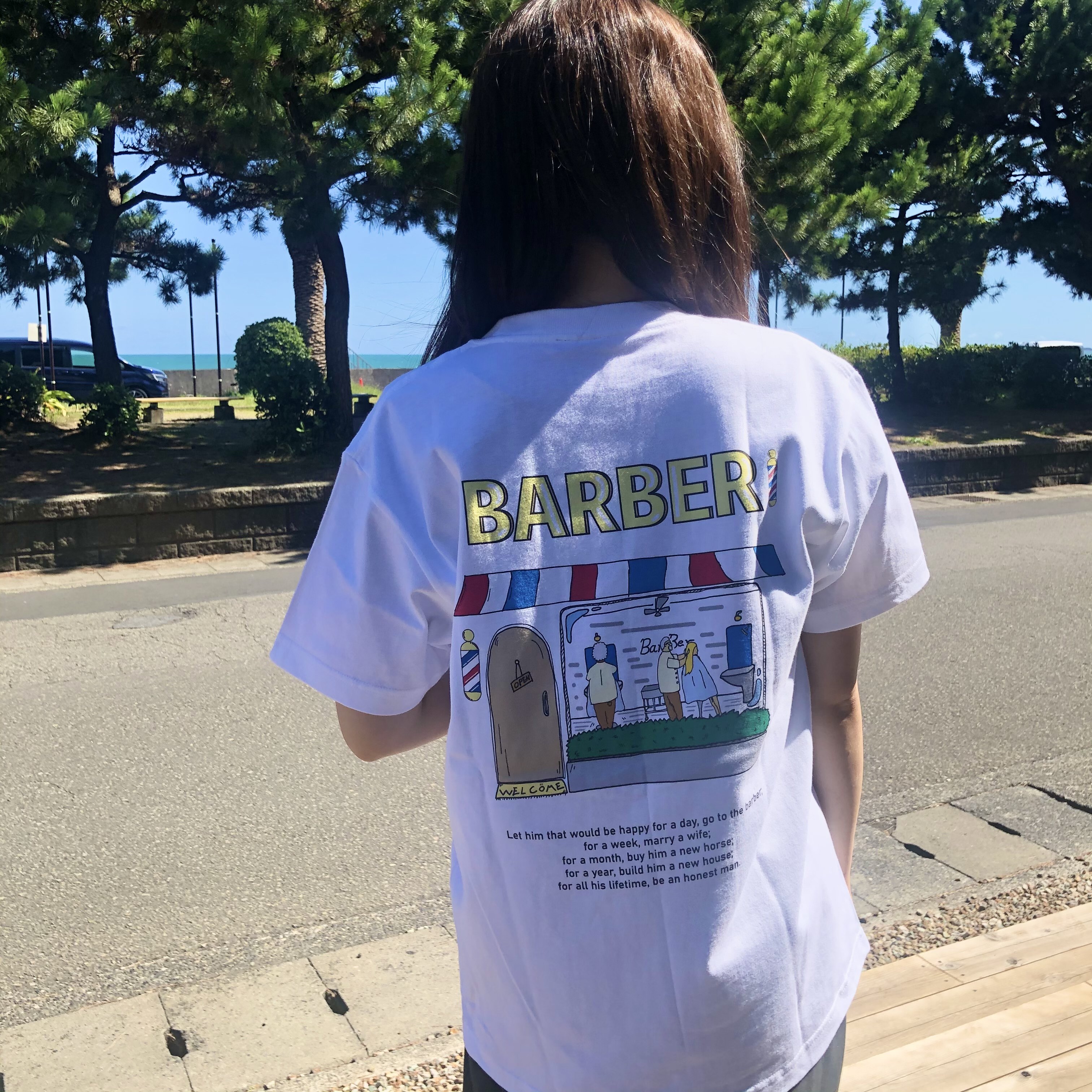 Barber 半袖 白 Qt