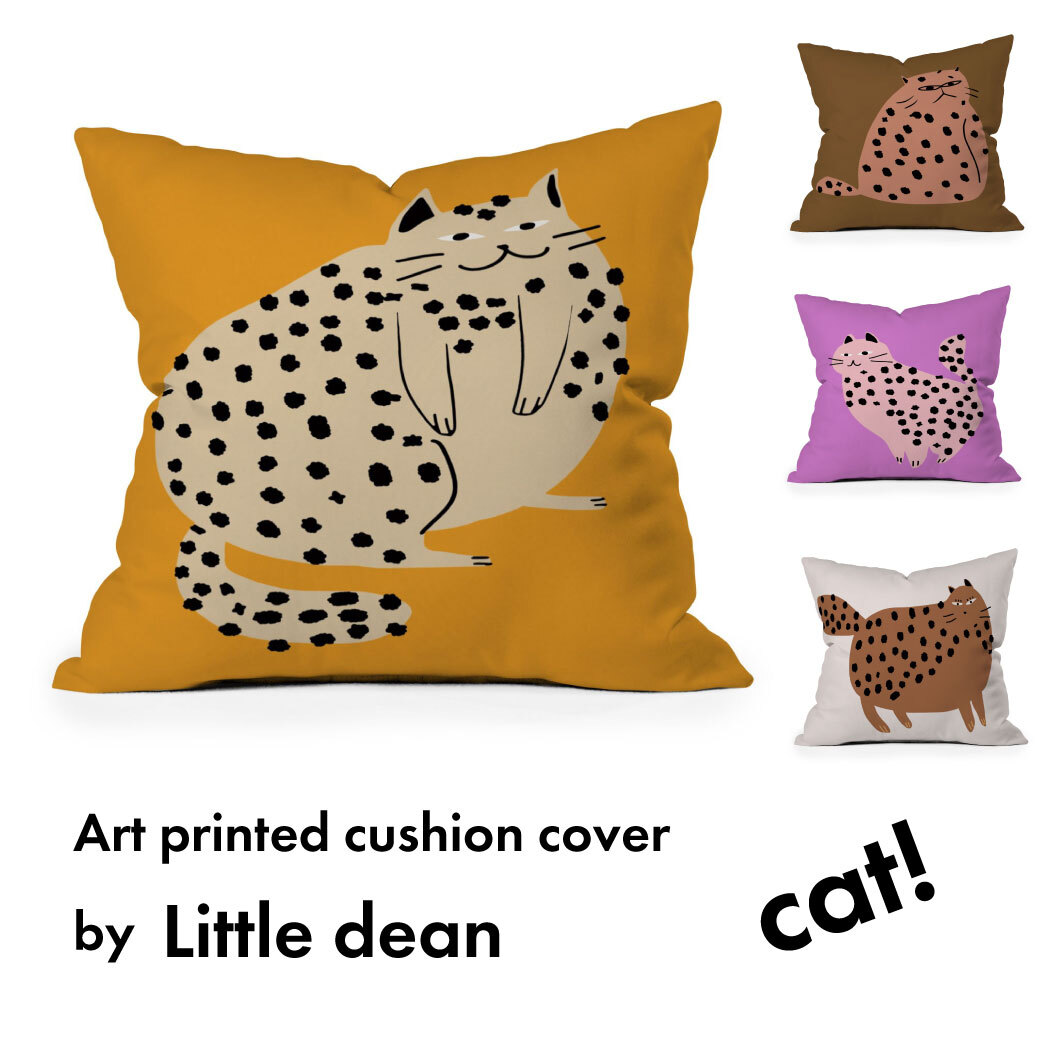 アートプリントクッションカバー By Little Dean Cat 猫 受注オーダー制 7月中旬入荷分 受付中 Apartment Online Store