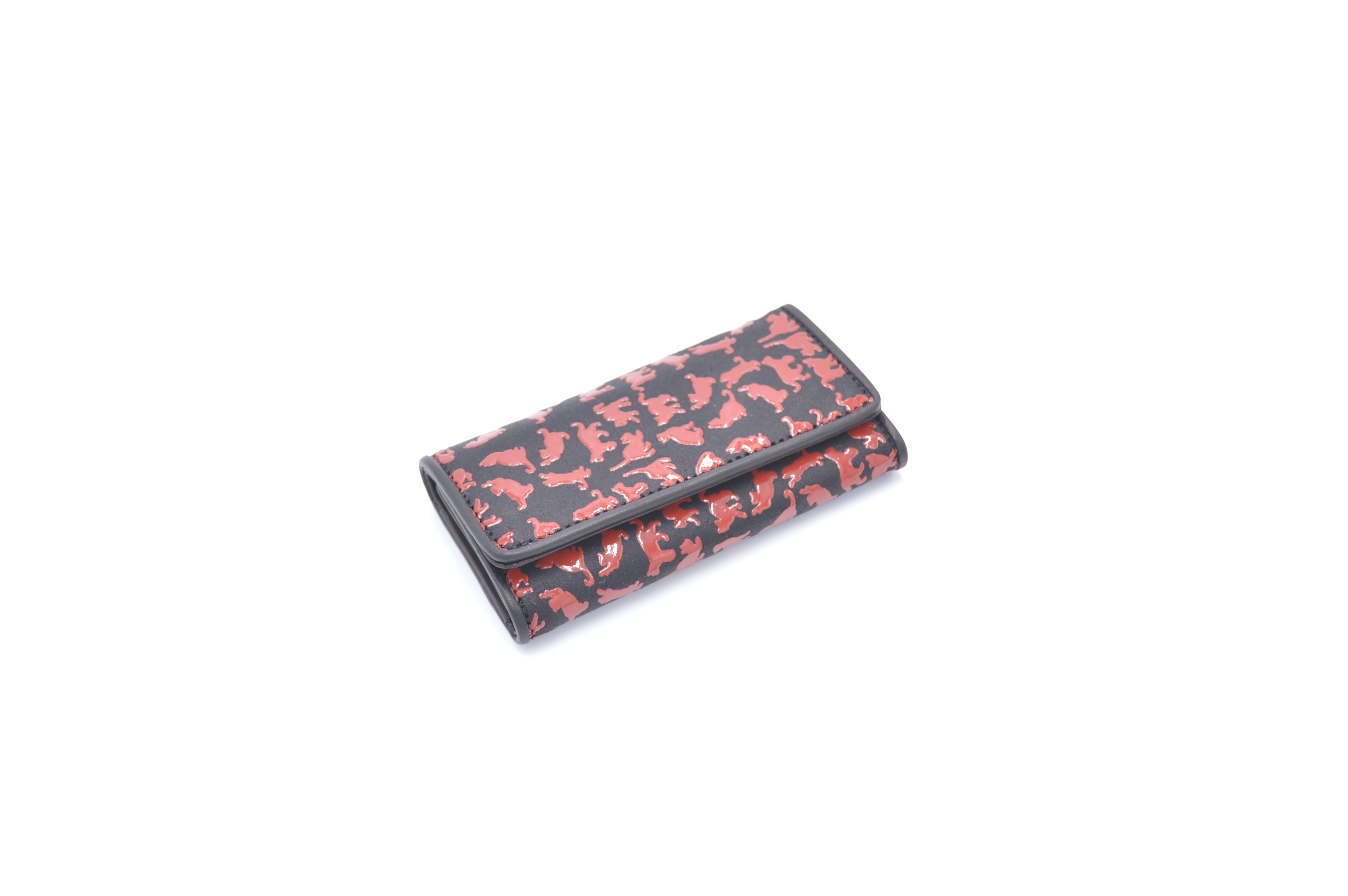 キーケース 黒 赤 猫柄 浅草前川印伝 直営オンラインショップ