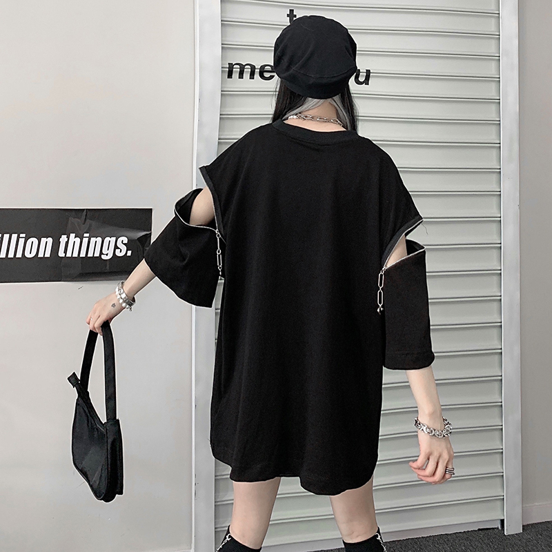 都谷シリーズ Tシャツ トップス 独特なデザイン ゆったり 個性的 ブラック 黒い 無地 原宿風 Elegant 都谷シリーズ Tシャツ トップス 独特なデザイン ゆったり 個性的 ブラック 黒い 無地 原宿風 Elegant