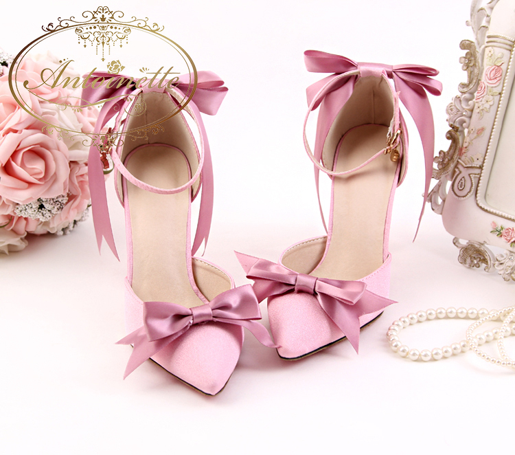 Spring Collection Summer Shoes ピンク リボン シューズ パンプス レディース 可愛い 女の子 デートコーデ Pink Shoes Antoinette