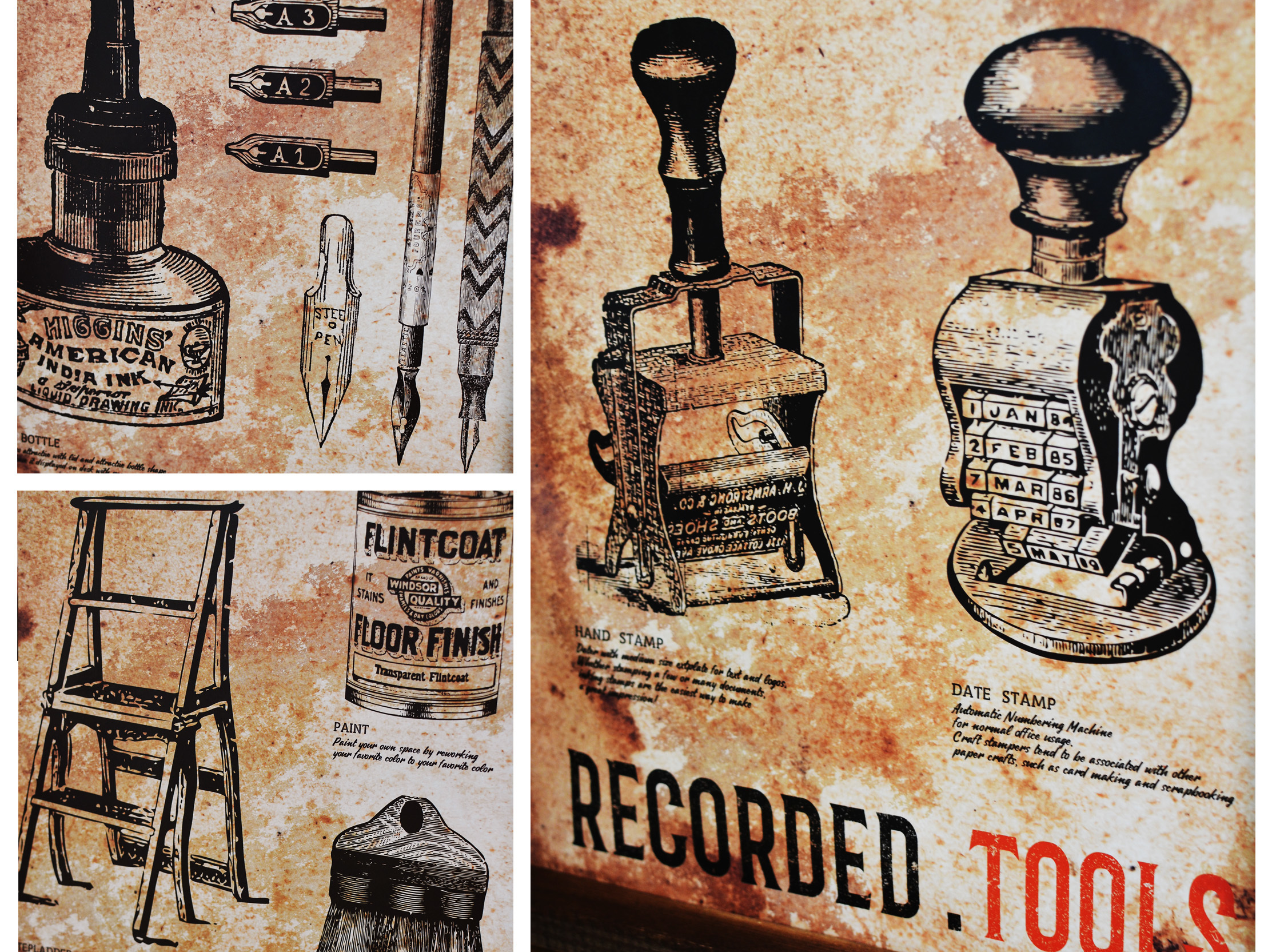 アンティーク調レトロスタンプポスター Little Owner