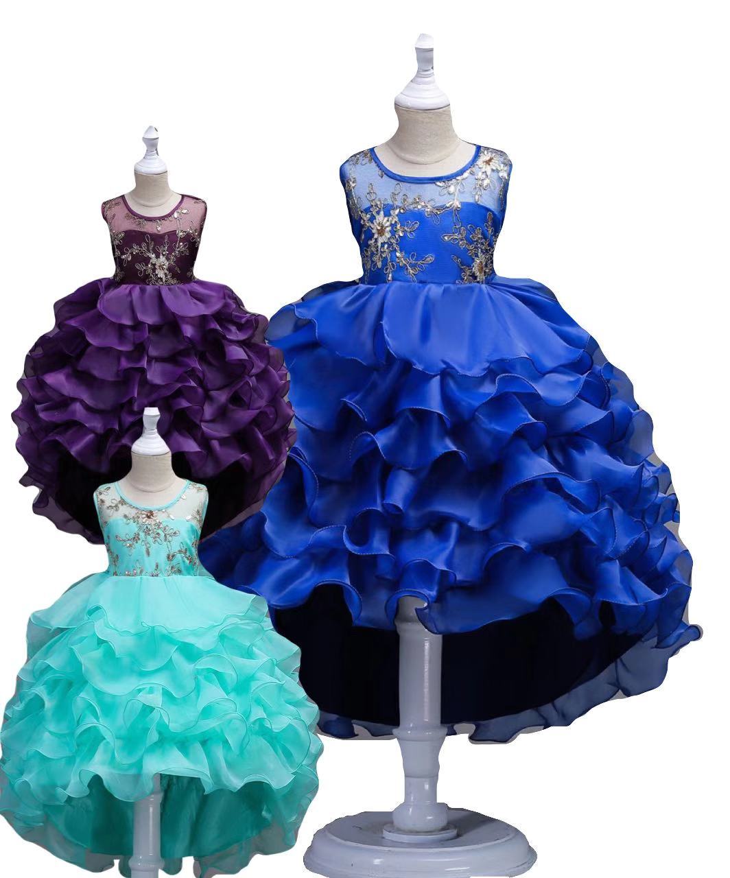 送料無料 子供 ドレス キッズドレス ピアノ発表会 ドレス ジュニア 110 1 130 140 子供ドレス ジュニアドレス コンクール ロング ドレス 紺色 ベージュ むらさき ブルー 水色 結婚式 フラワーガール 衣装 リングガール 誕生日 記念撮影 キッズドレス フォーマル 子供服