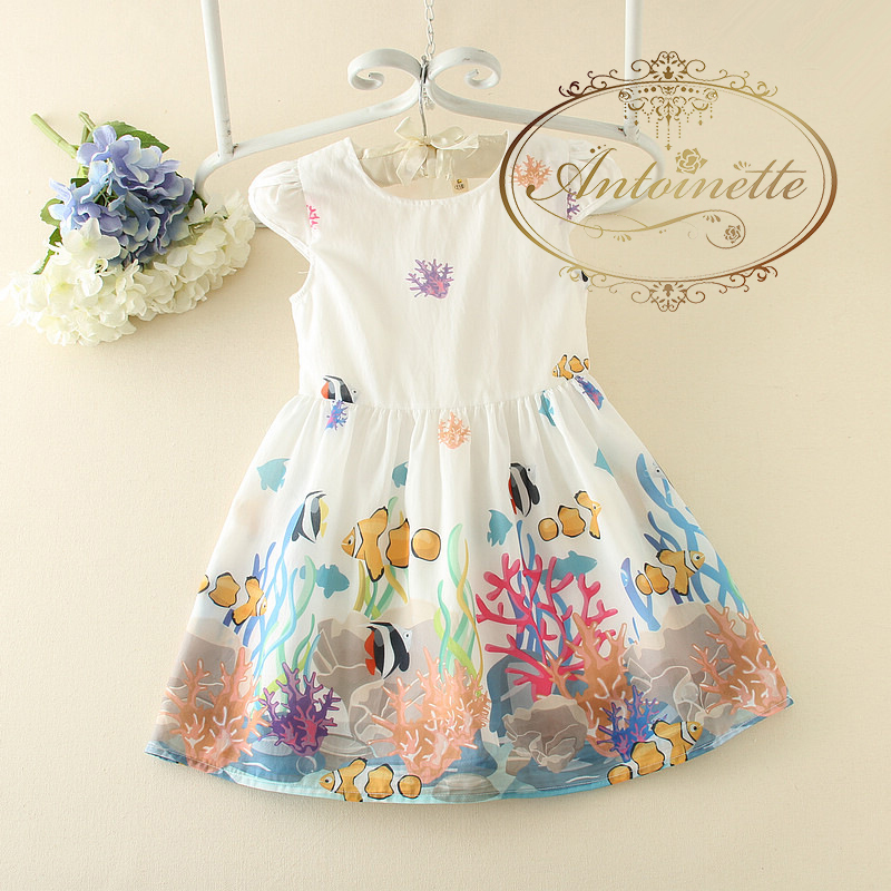 レジャー 水族館 水族館コーデ 海辺コーデ 子供服 かわいい 海好き キッズ用 おでかけ ワンピ ワンピース Antoinette