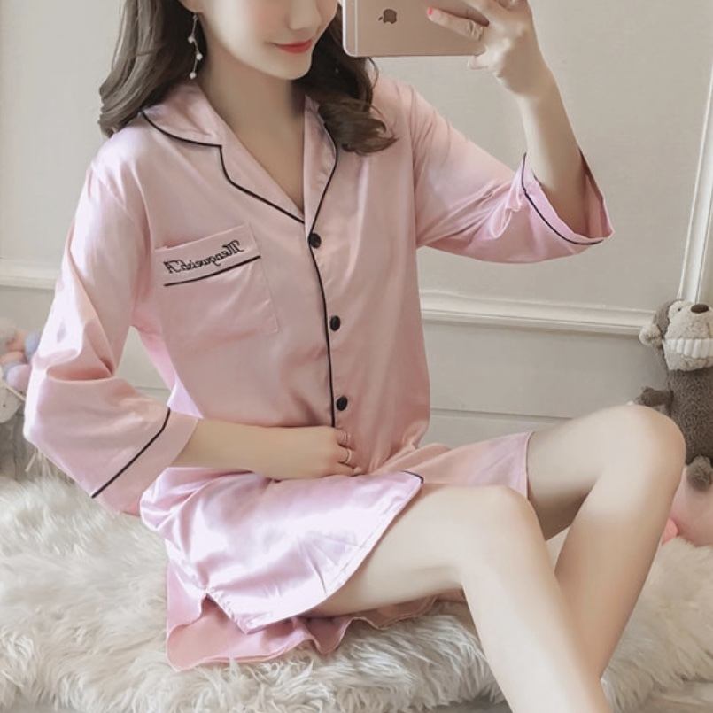 七分袖ワンピースパジャマ 4種類 Selectshop Lumignon