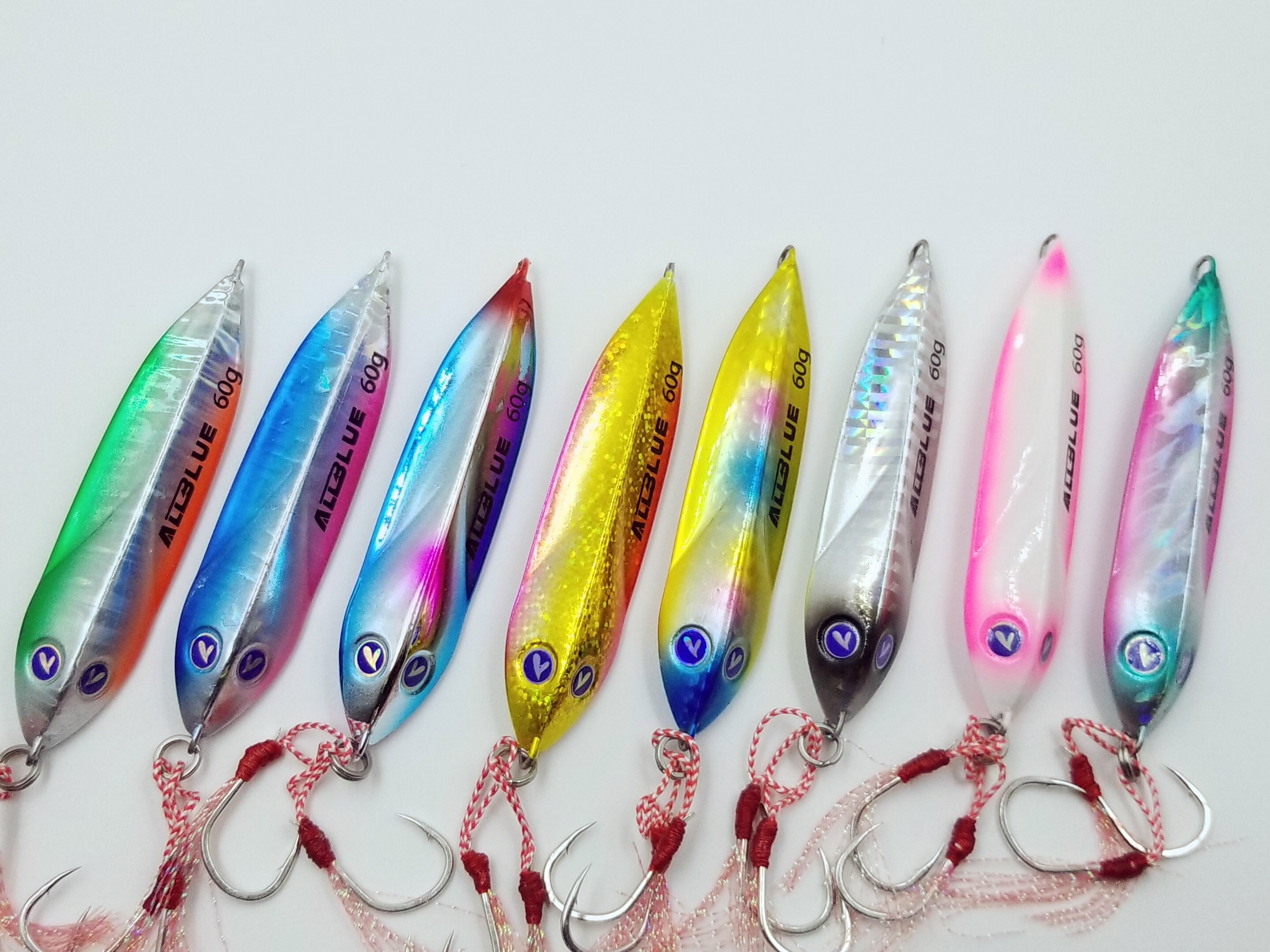 Allblue 60g メタルジグ スイミングアクションタイプ ８色セット ショアジギング Azon 釣之屋 Azon Fishing Tackle
