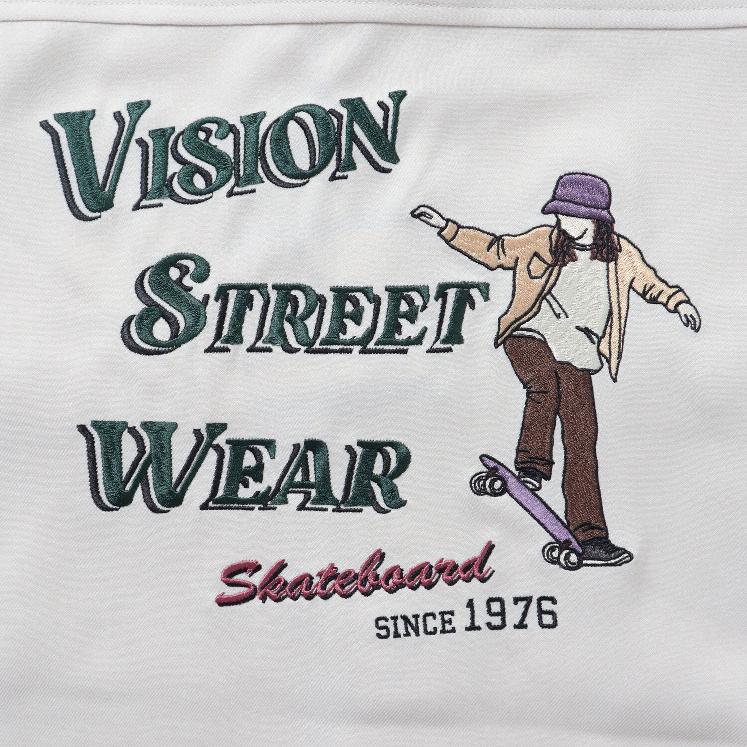 New School スケボーイラスト刺繍シャツ Vision Street Wear Online Shop