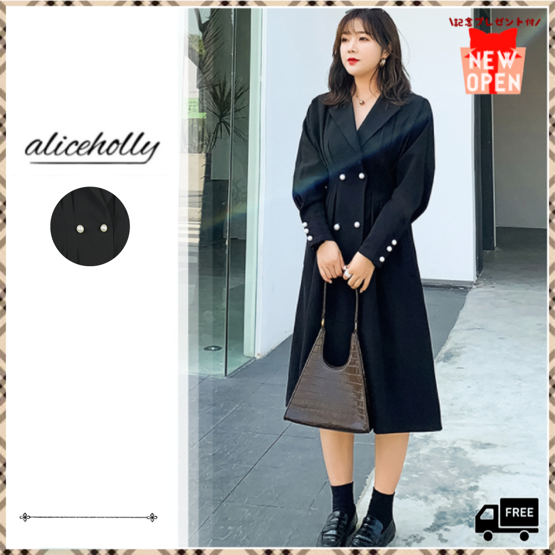 オルチャンファッション 韓国レディースファッション Ah0140 Vネック パール タック入り シャツ ワンピース ひざ下 プリーツ 女子会 デート 流行オルチャンファッション 人気のプチプラ韓国レディースファッション新作通販 Aliceholly