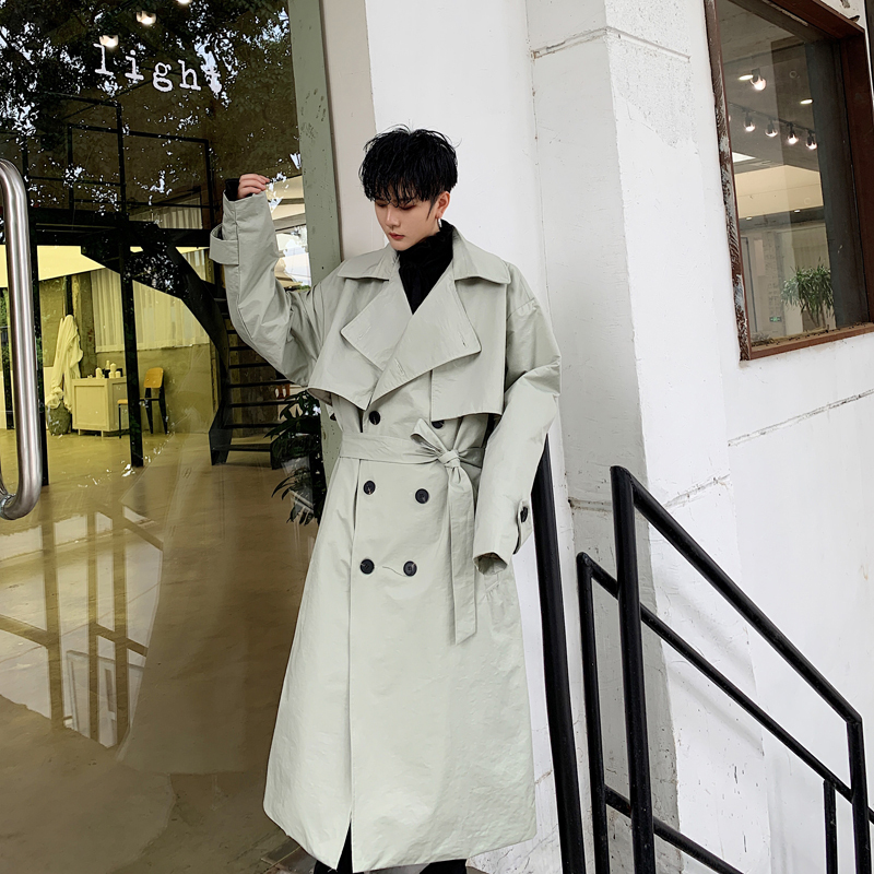 ヴィンテージ ダブルブレスト カジュアル ロングベルト トレンチコート 韓国メンズファッション輸入専門bt Style