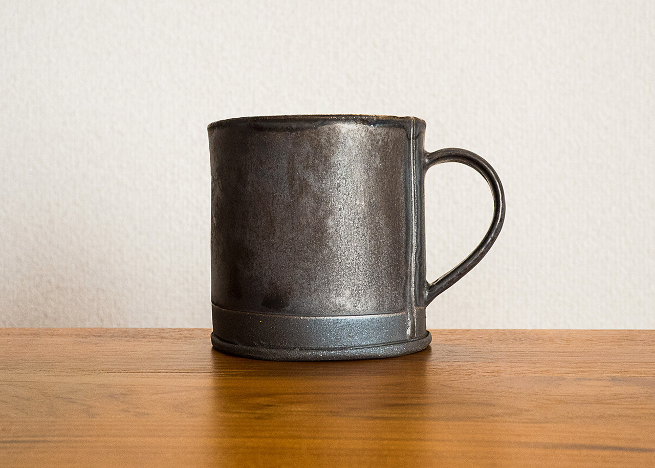 黒マット釉マグカップ コーヒーカップ 石塚操 手作りの器 食器のセレクトショップ ならびや商店