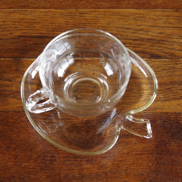 Hazel Atlas ヘーゼルアトラス りんご型 ガラス カップ ソーサー 1808 1 2 アメリカ製 ヴィンテージ アンティーク レトロ アップル Flohmarkt フローマルクト