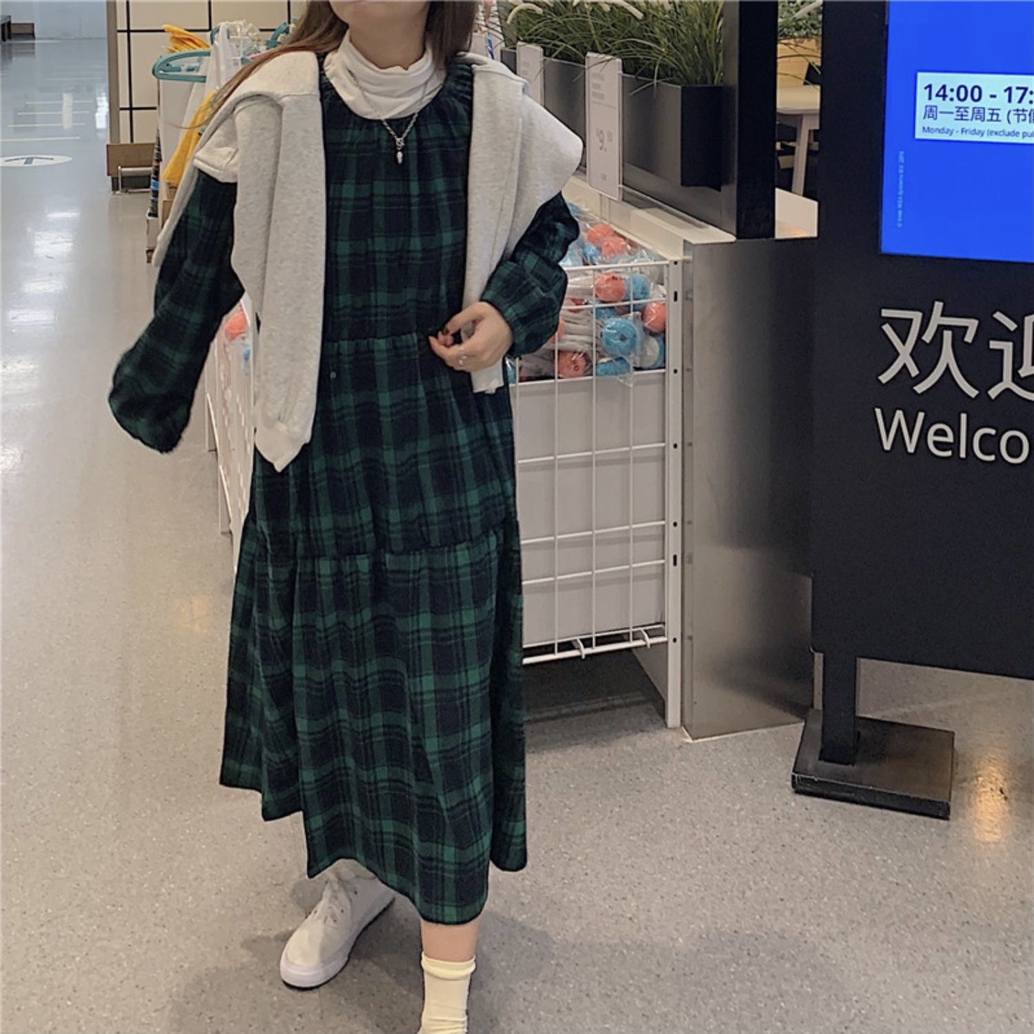 レトログリーンチェックワンピ Dd271 Dion Unisexファッション通販サイト