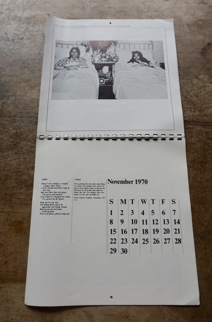 絶版カレンダー ジョン ヨーコ カレンダー John Yoko Calendar 1970 13th Monthカレンダー 1969 Telescopeart Art美術古書店