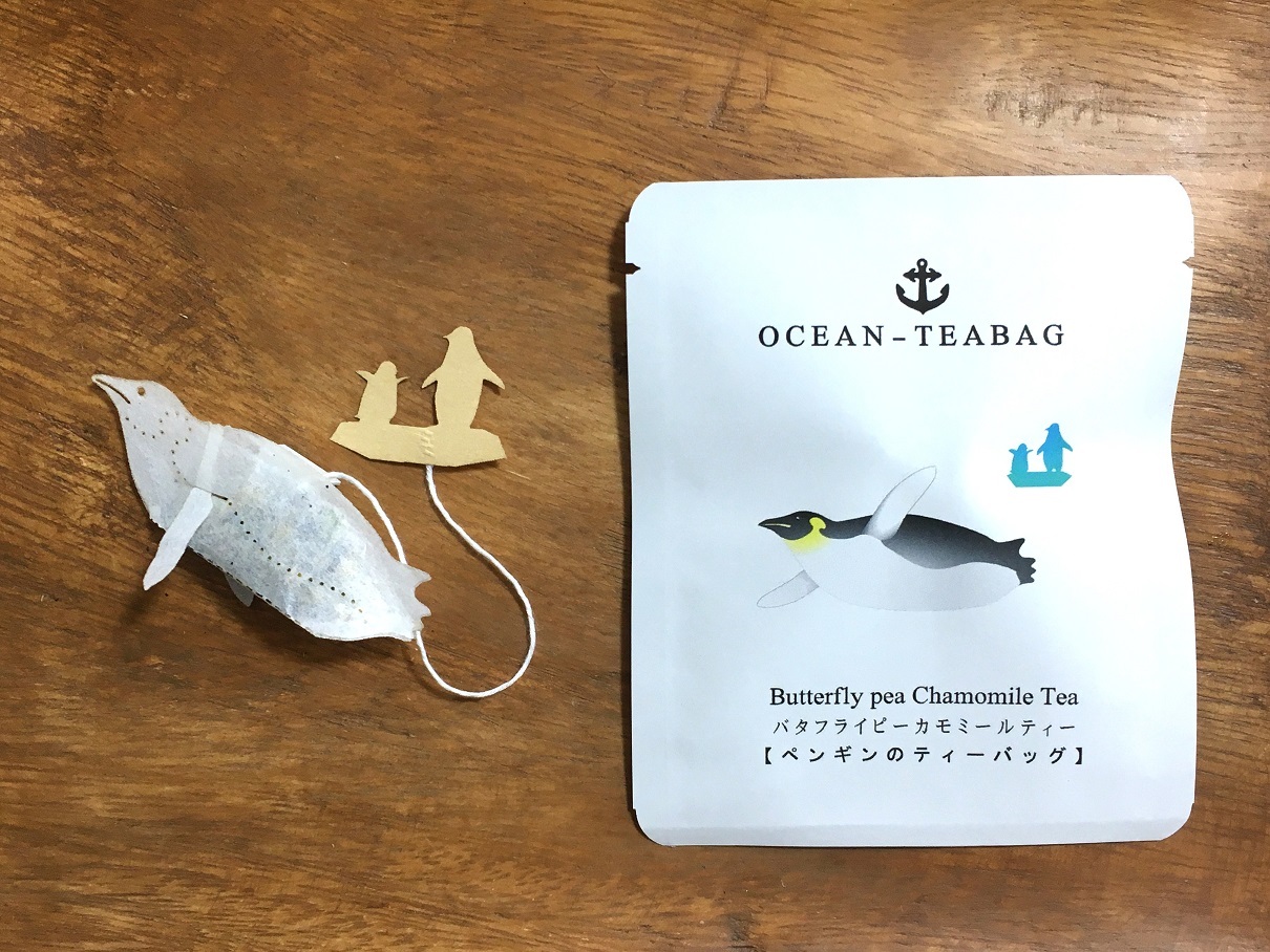ペンギン親子のティーバッグ 青いカモミールスペアミントティー 4p入 オーシャンティーバッグ Ocean Teabag
