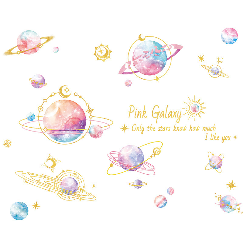 星 宇宙 ゆめかわいい ウォールステッカー Pink Galaxy 星のセレクトショップ まよなかのアトリエ