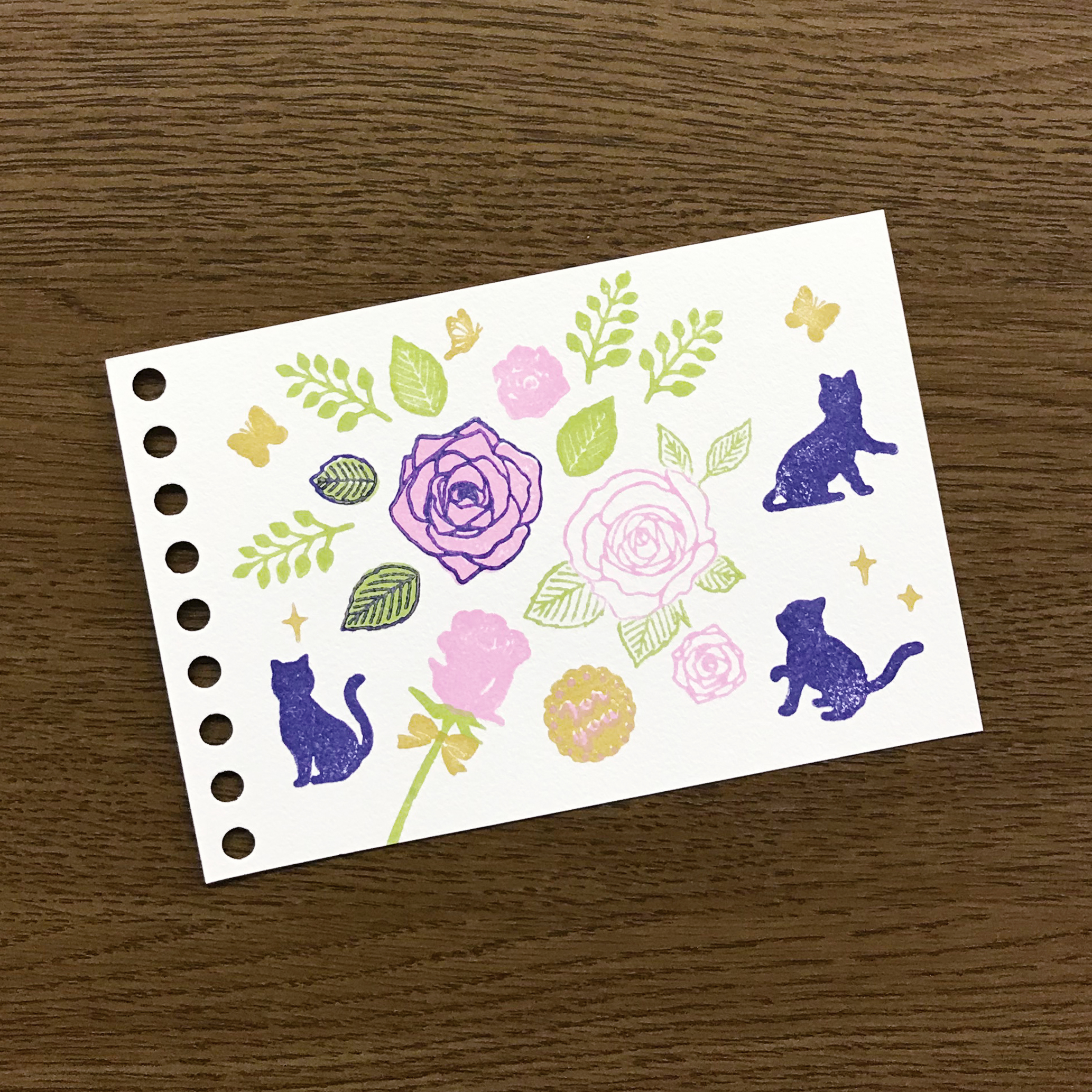 クリアスタンプ 猫と薔薇 37 731 パピアプラッツbase店