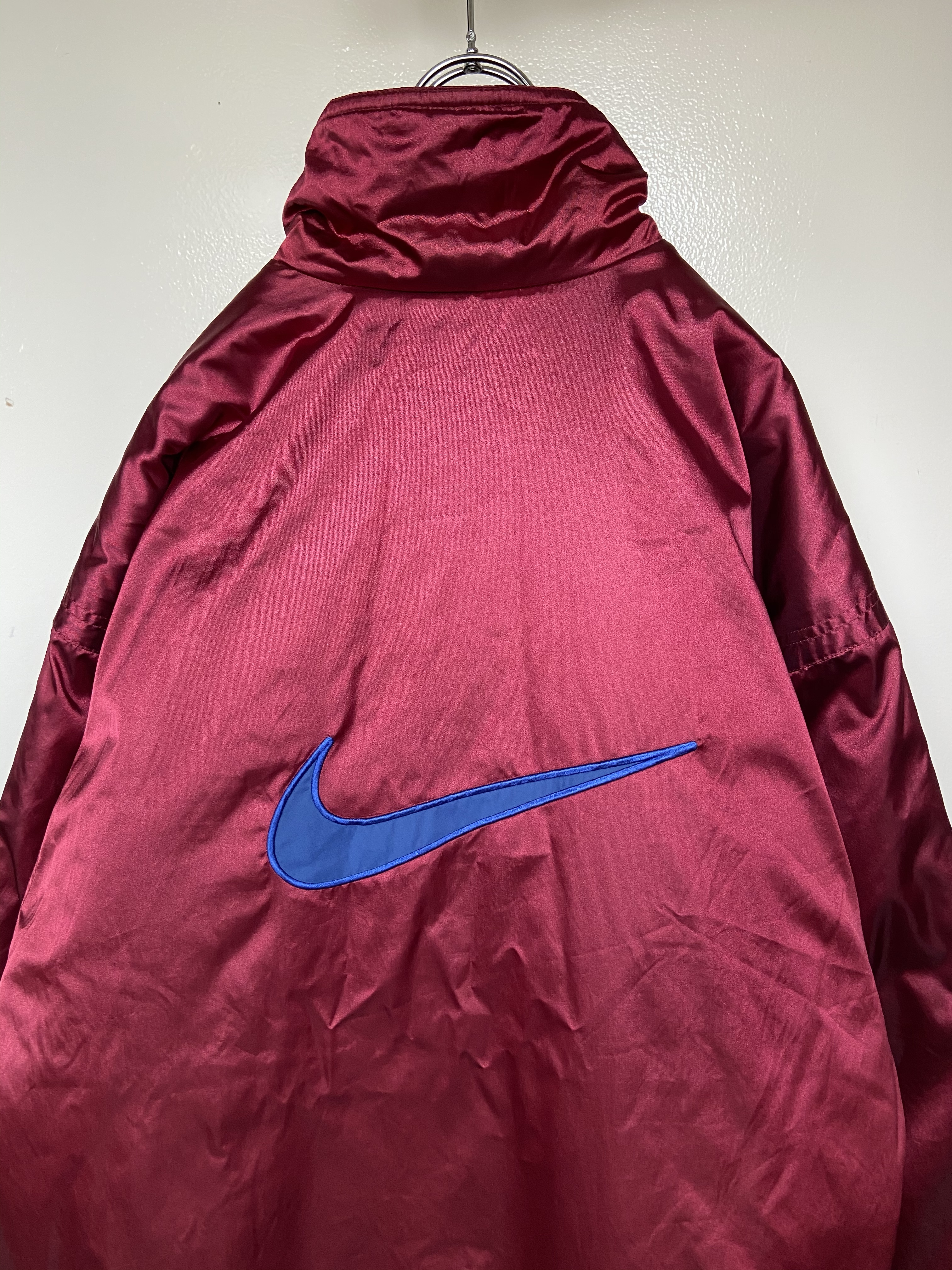 国内初の直営店 Nike ナイキ 90s ベンチコート銀タグ アウター 赤紫 ワインレッド ナイロンジャケット