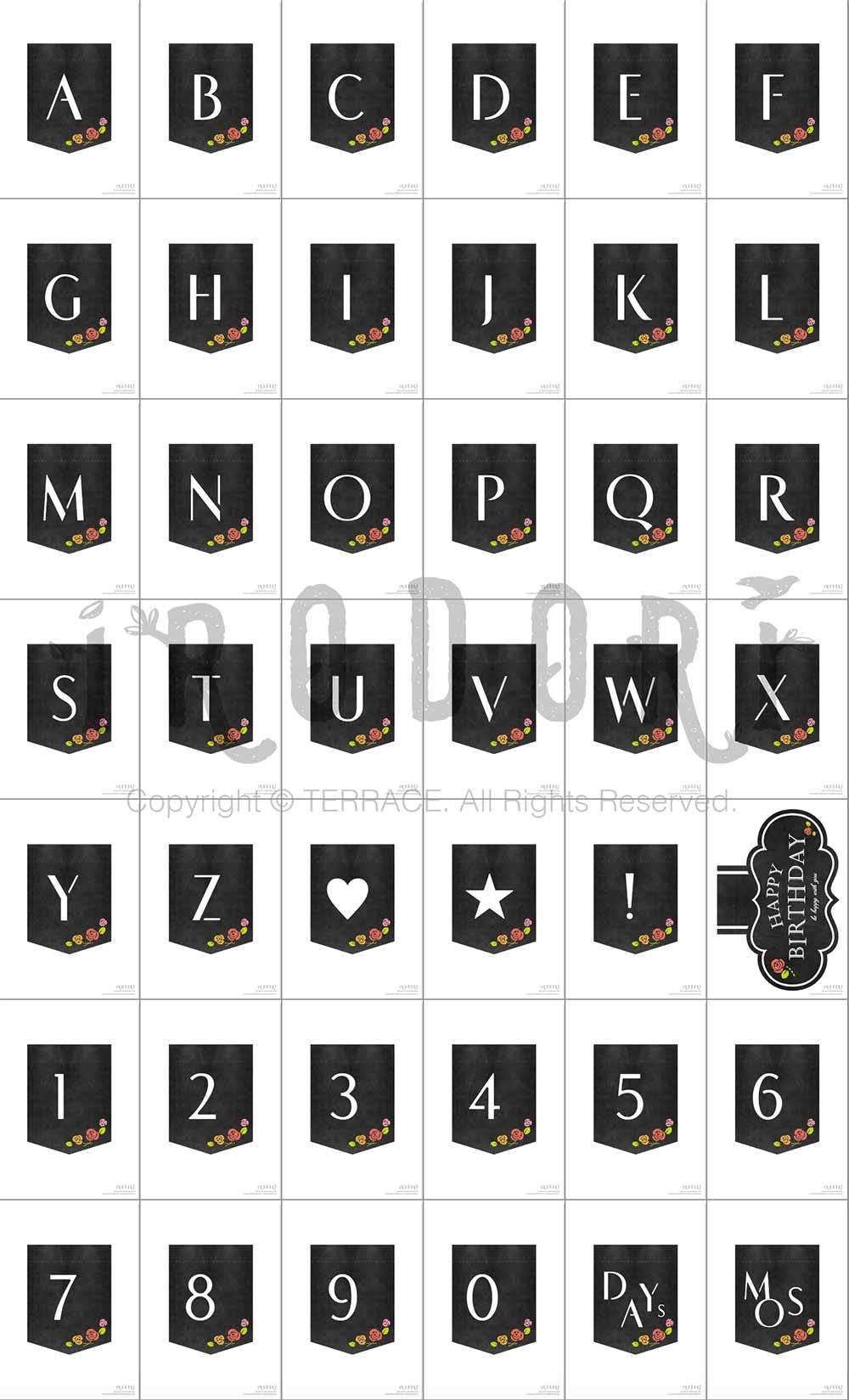 手作り用 ダウンロード版 ガーランド A Z 数字 5月 Rose Board Terrace Shop 人生の節目をデザインするブランドirodori