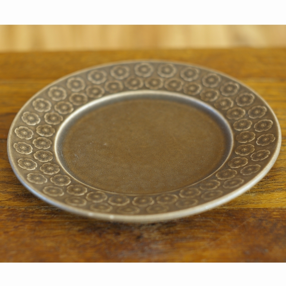 北欧ヴィンテージ食器 クロニーデン クイストゴー アンブラ ブラウン アズール デザートプレート ケーキ皿 中皿 17cm 1709144