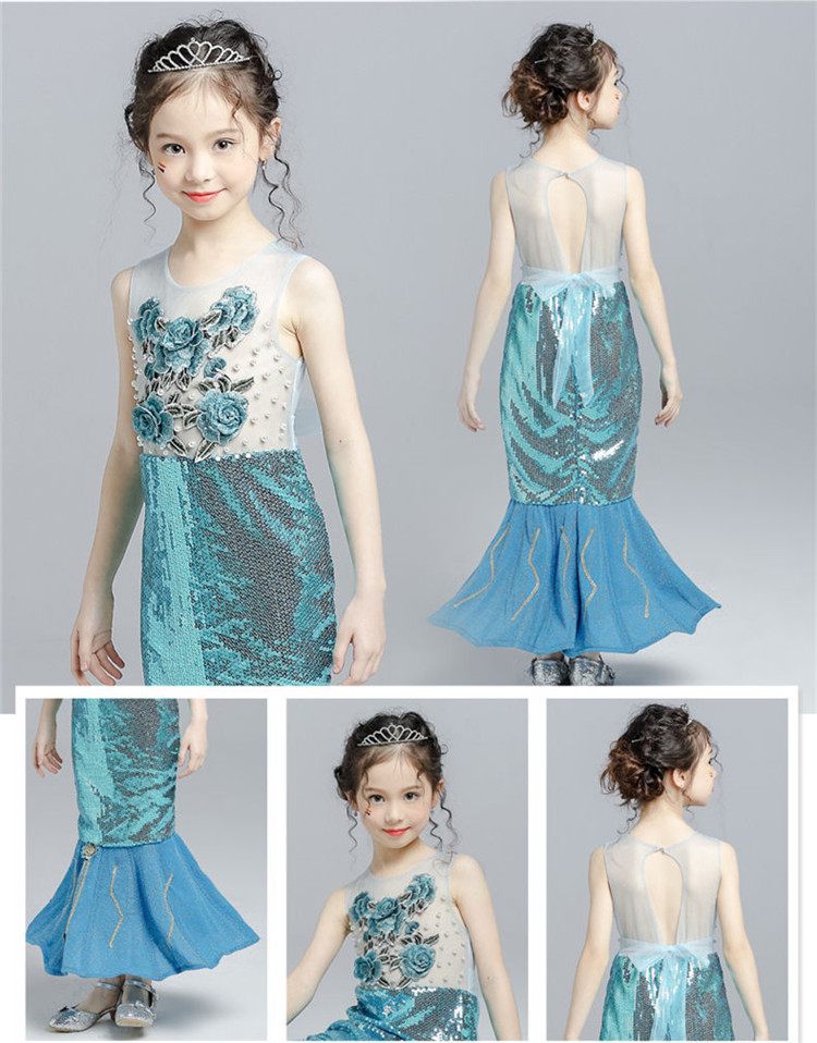 公式通販 キッズドレス 130cm ブルー 当店限定