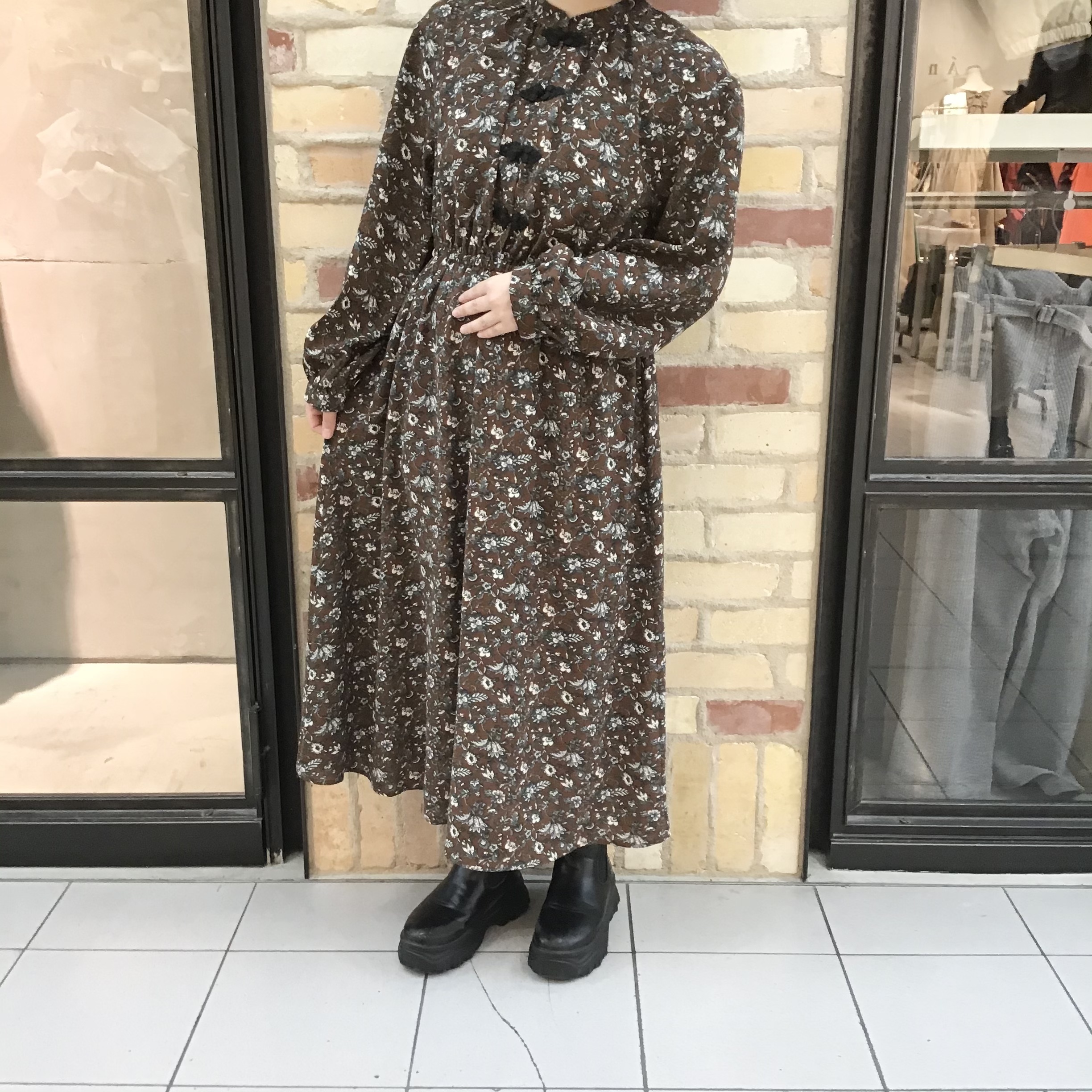 花柄チャイナボタンワンピース Jolie