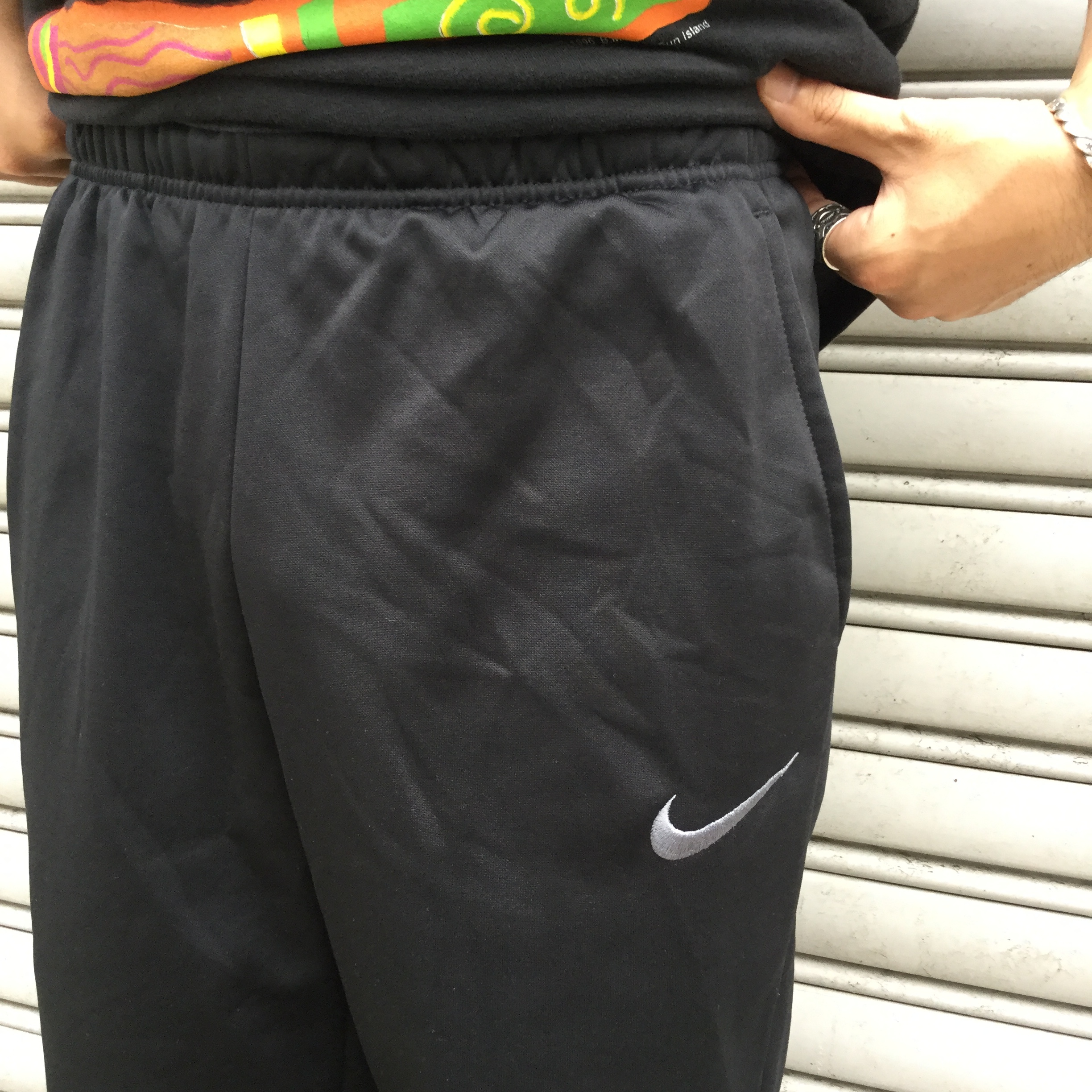 送料無料 Nike ナイキ ジャージパンツ ワンポイントロゴ Dri Fit S 黒 古着屋 Uan