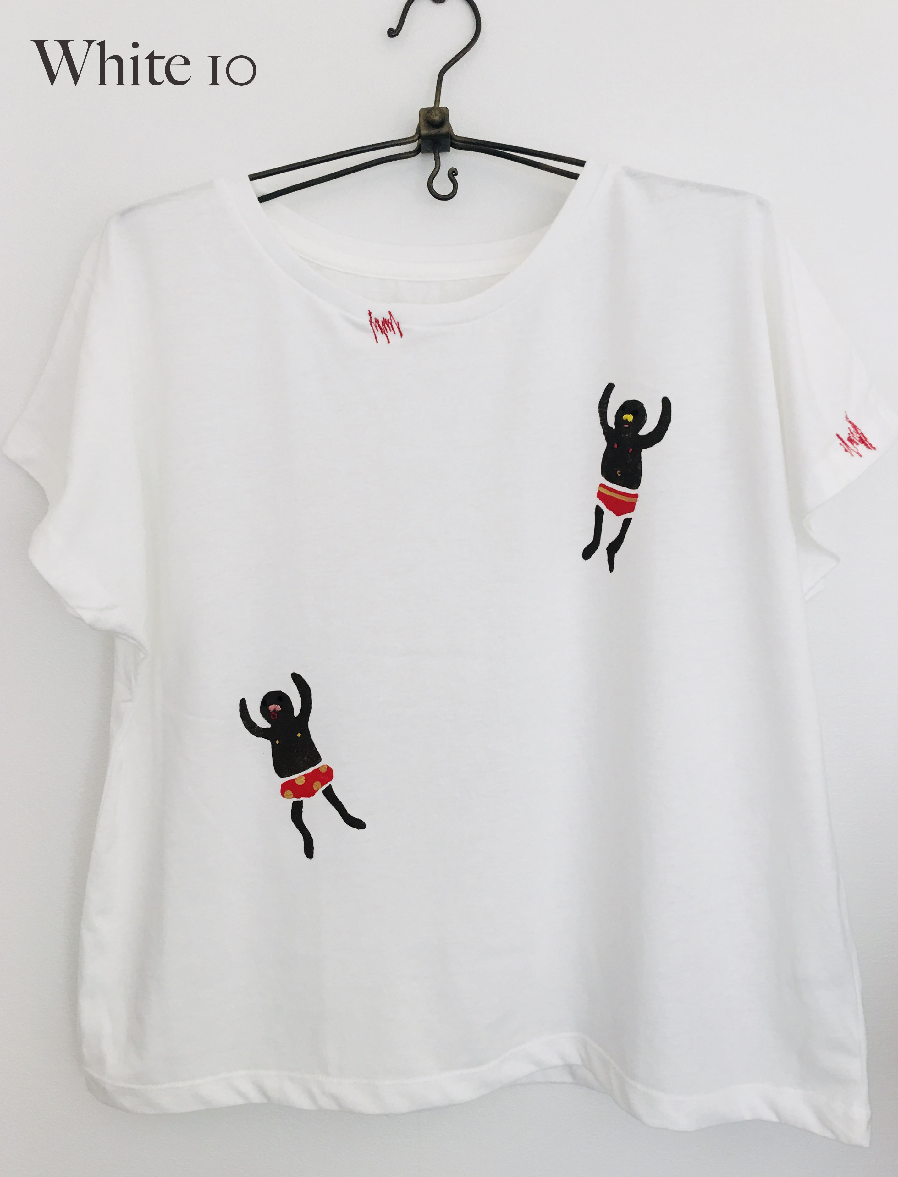 ワイワイプチ刺繍のドルマンスリーブtシャツ Matsunbocraft