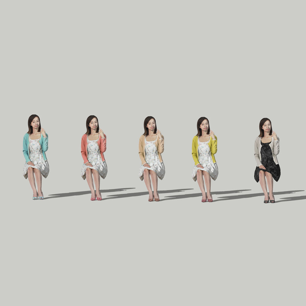 SketchUp素材 3D人物モデル ( Posed ) 091_Aya - 画像2