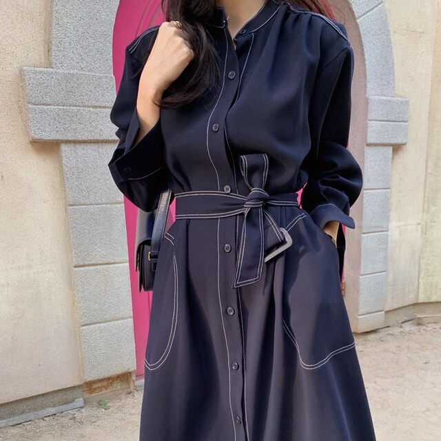 ステッチロングコートワンピース Trova