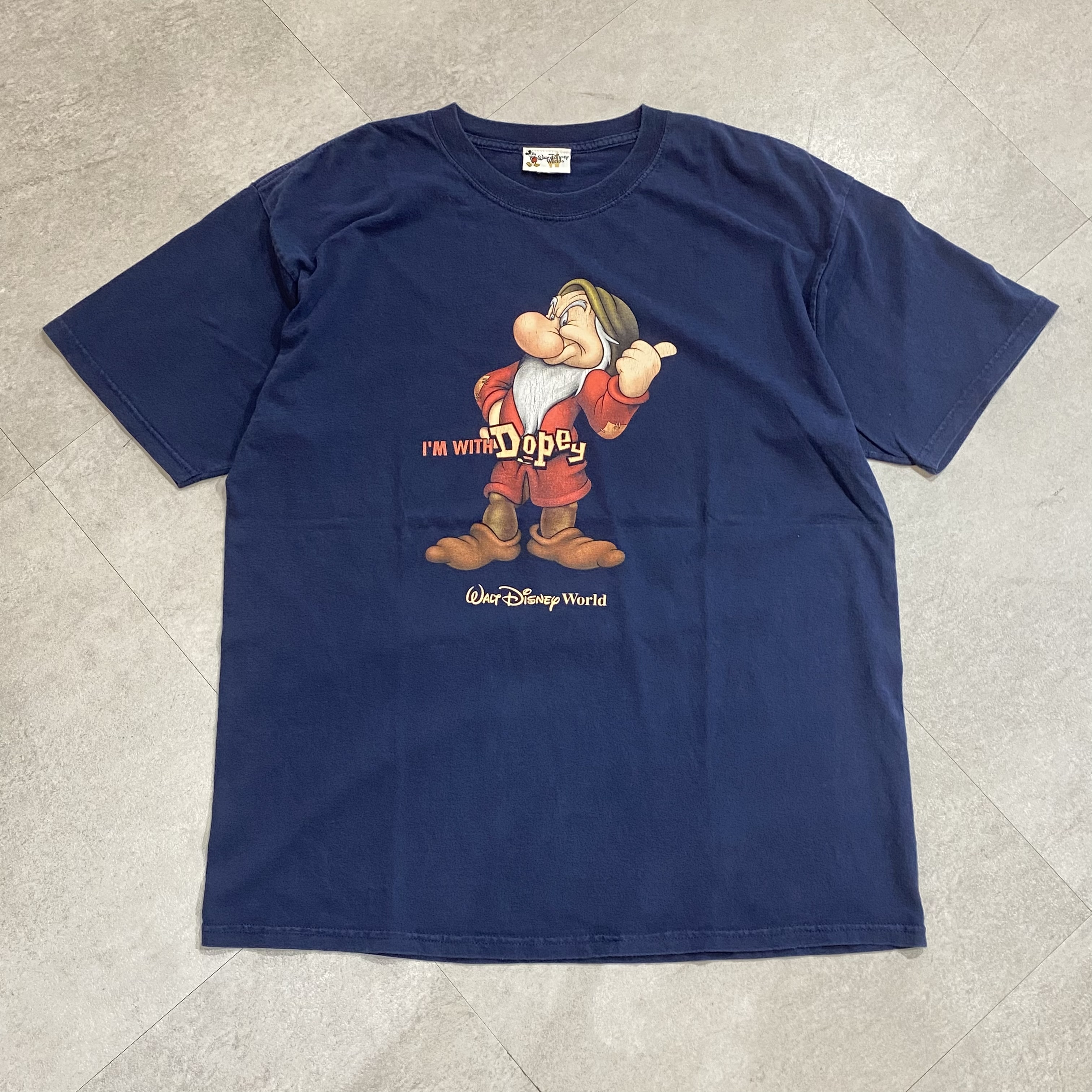 おこりんぼう ディズニー 白雪姫 小人 キャラクターtシャツ 紺 Xl Slat Albatross Isla Vintage