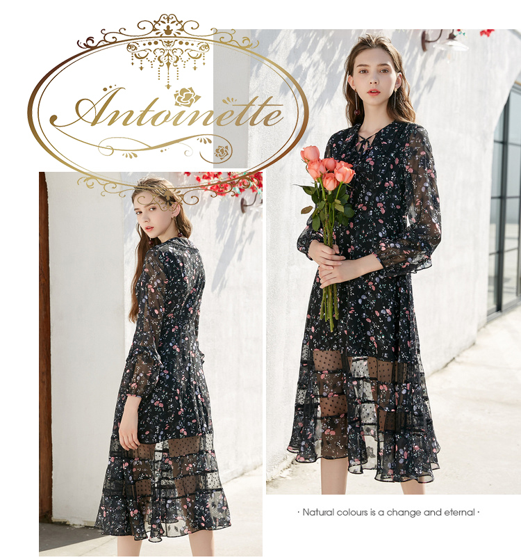 レディース シースルー 長袖 Aライン 秋 きれいめ 40代 ワンピース 秋冬ロング 大きいサイズ 長袖 秋冬物 秋冬 パーティー フォーマル 夏 秋物 冬 Vネック マキシ ロング マキシ丈 半袖 フレア Antoinette