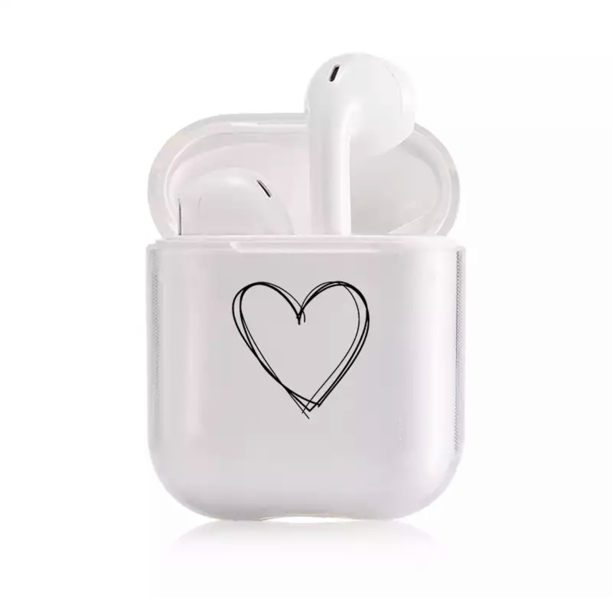 送料無料 Airpods ケース ハート シンプル ハード エアポッド エアポッズ La Preference