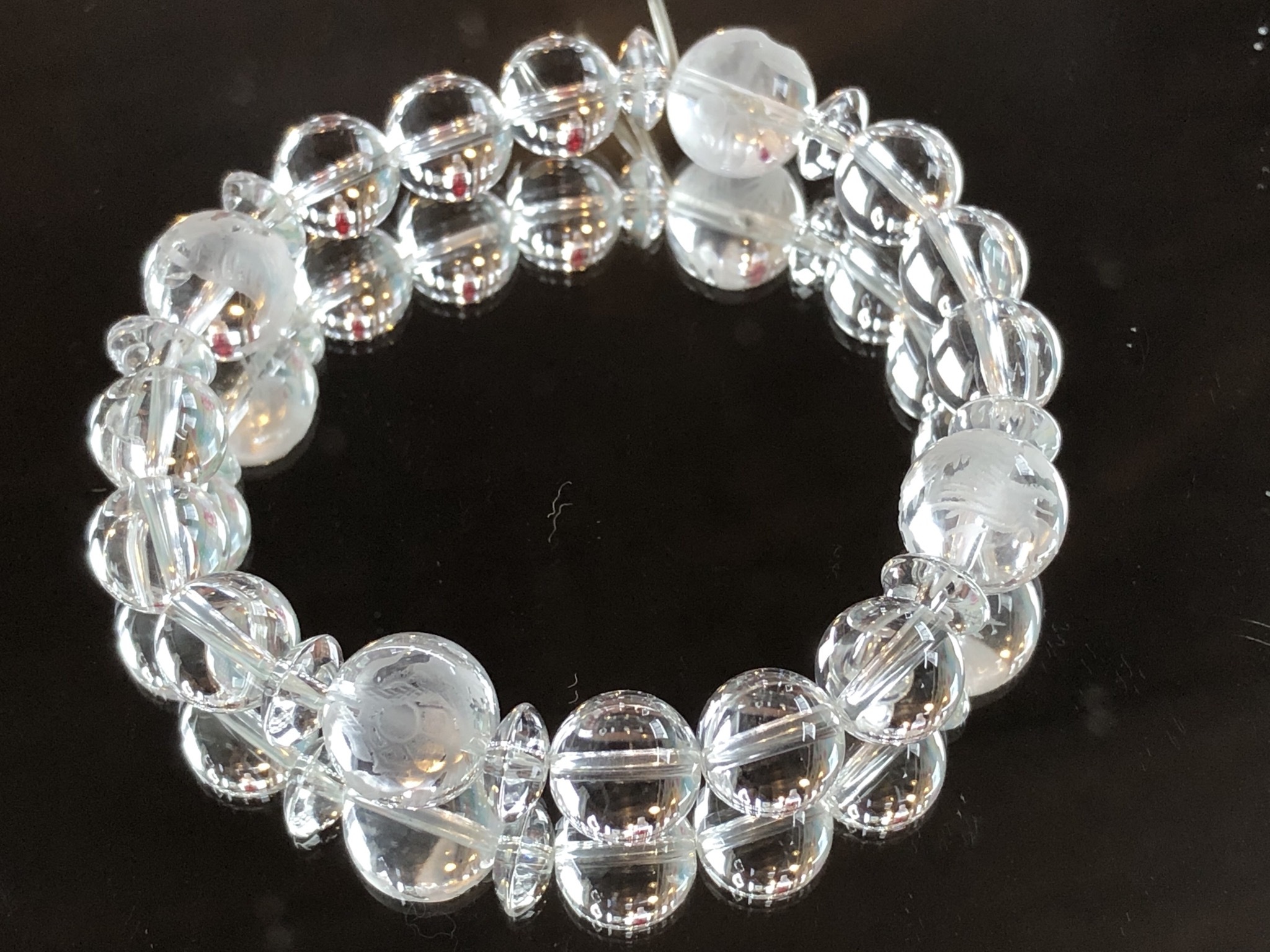 四神獣ブレスレット 水晶 男性おすすめサイズ Happyストーンショップ母家 通販ショップ 天然石 ブレスレット パワーストーン