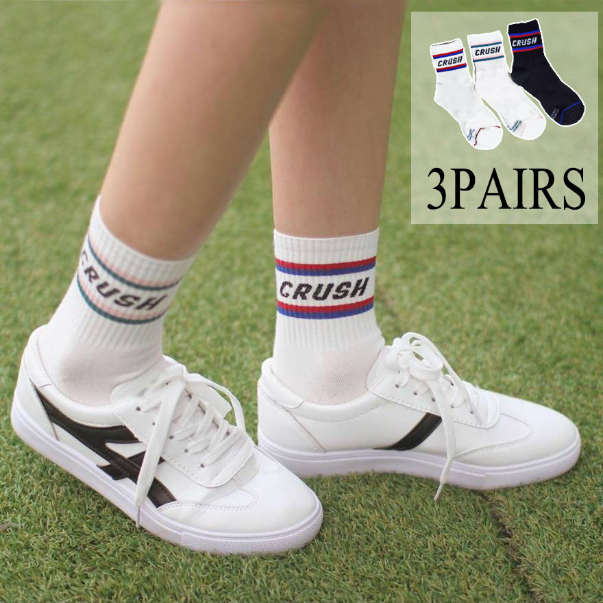 送料無料 靴下 レディース セール おしゃれクルーソックス シンプルデザイン スニーカー合わせ R By Chaussures
