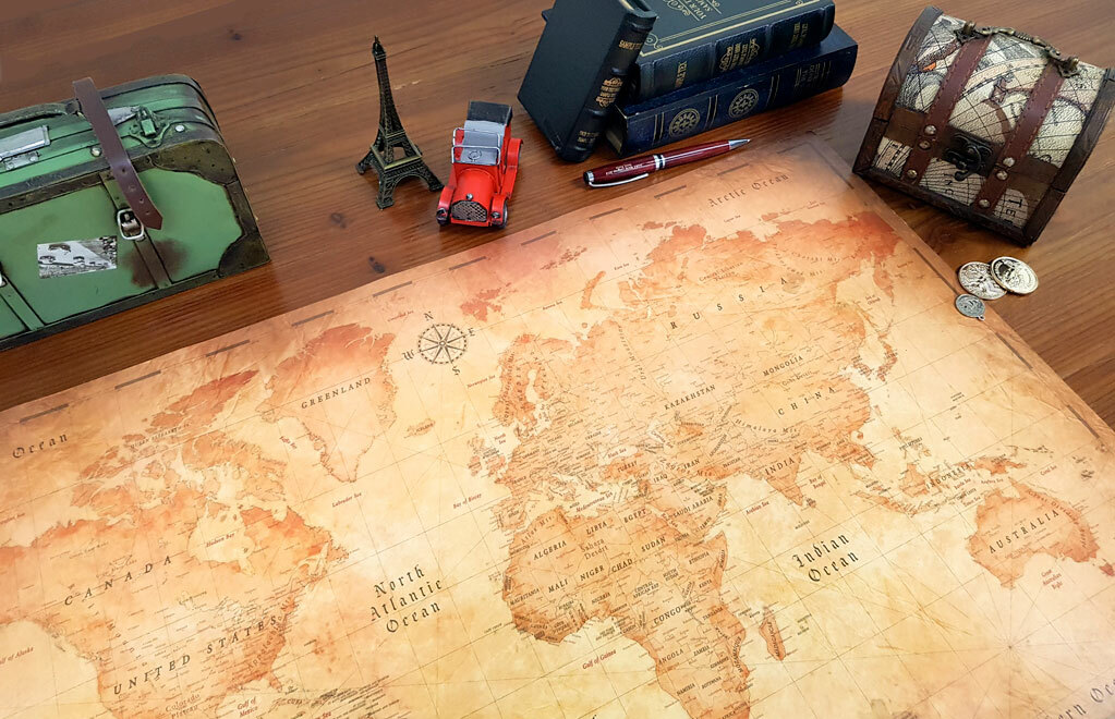 ザ マップ オブ コロンバス インテリア用世界地図 塗り絵ができる世界地図 2枚セット 全３色 Lagodesign