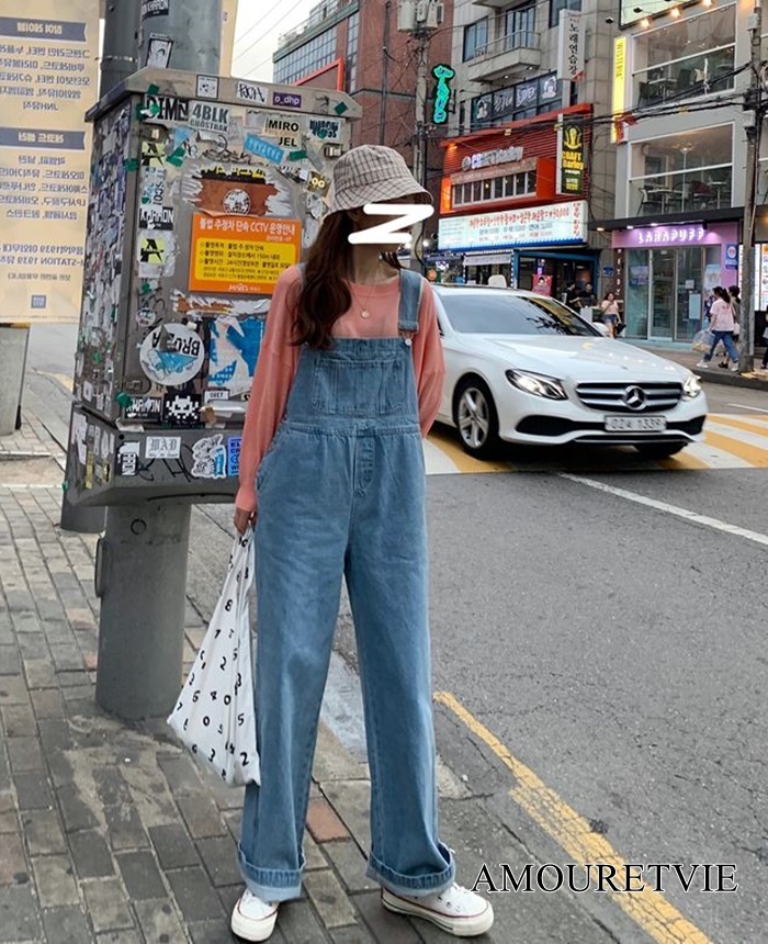 人気no 1 本体 レディースファッション 新しい緩いオーバーオール韓国スタイルのinsレトロbf風ハイストリートヒップホップユニセックス学生ワイドレ 国内最安値 Megachambi Com