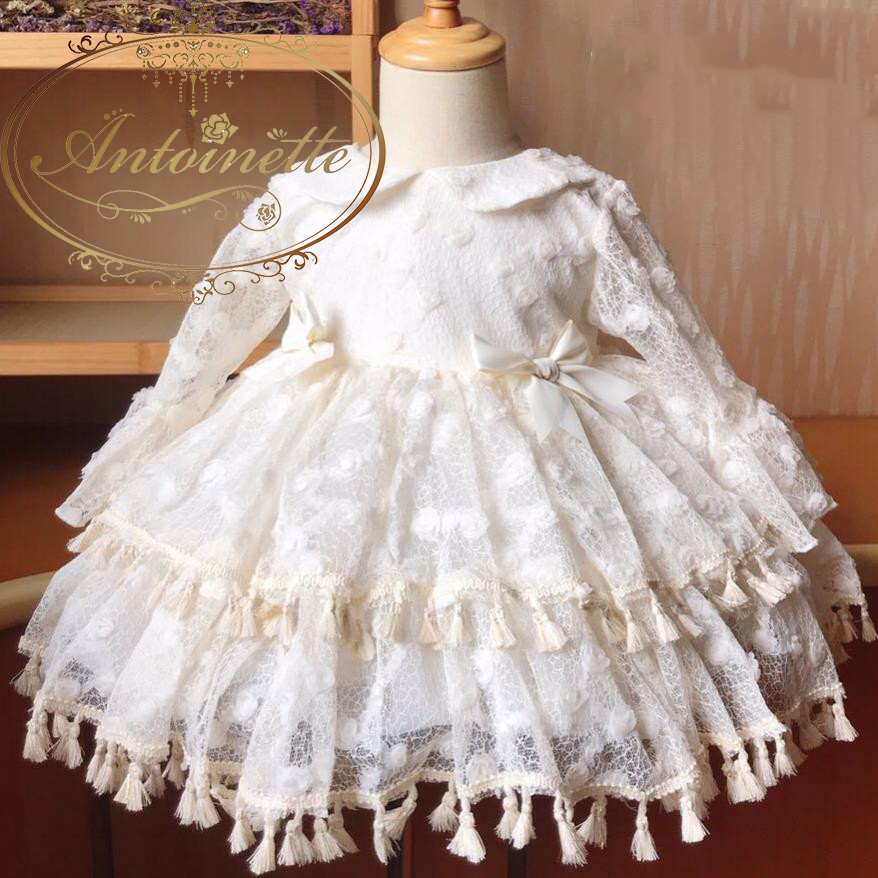 スペイン ロイヤル ロリータ 女の子 赤ちゃん セレモニードレス ワンピース フリフリ Angel One Piece Dress White Girl Baby Antoinette