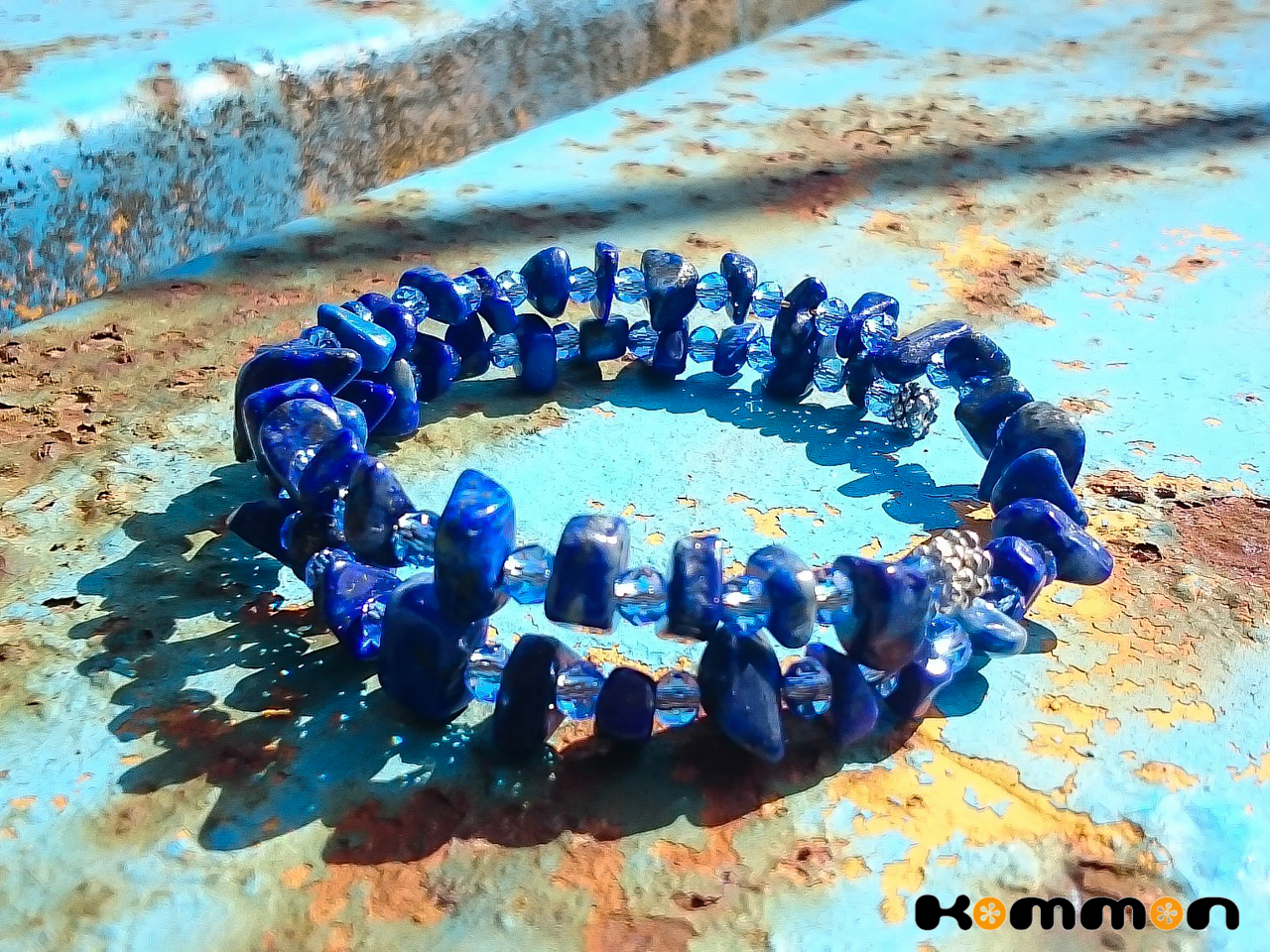 ラピスラズリ スパイラル サザレさん 瑠璃と瑠璃 うでわ Kommon