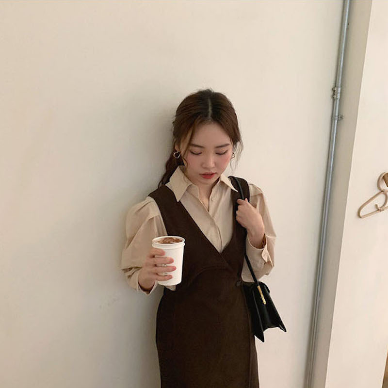 韓国レディースファッション 6786 レイヤード ブラウス ワンピース 2点セット 大人コーデ ナチュラル 秋コーデ 秋色 ブラウンコーデ送料無料 流行オルチャンファッション 人気のプチプラ韓国レディースファッション新作通販 Aliceholly 韓国レディースファッション 6786 レイヤード ブラウス ワンピース 2点セット 大人コーデ ナチュラル 秋コーデ 秋色 ブラウンコーデ送料無料 流行オルチャンファッション 人気のプチプラ韓国レディースファッション新作通販 Aliceholly