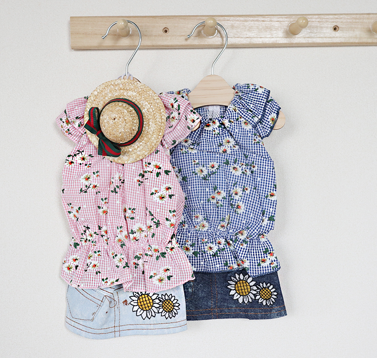 Sale フラワーデニムワンピース S Xl 2color 犬服 犬の服 犬 ドッグウェア 小型犬 中型犬 ペット洋服 ペット用品ショップ Nari Pet