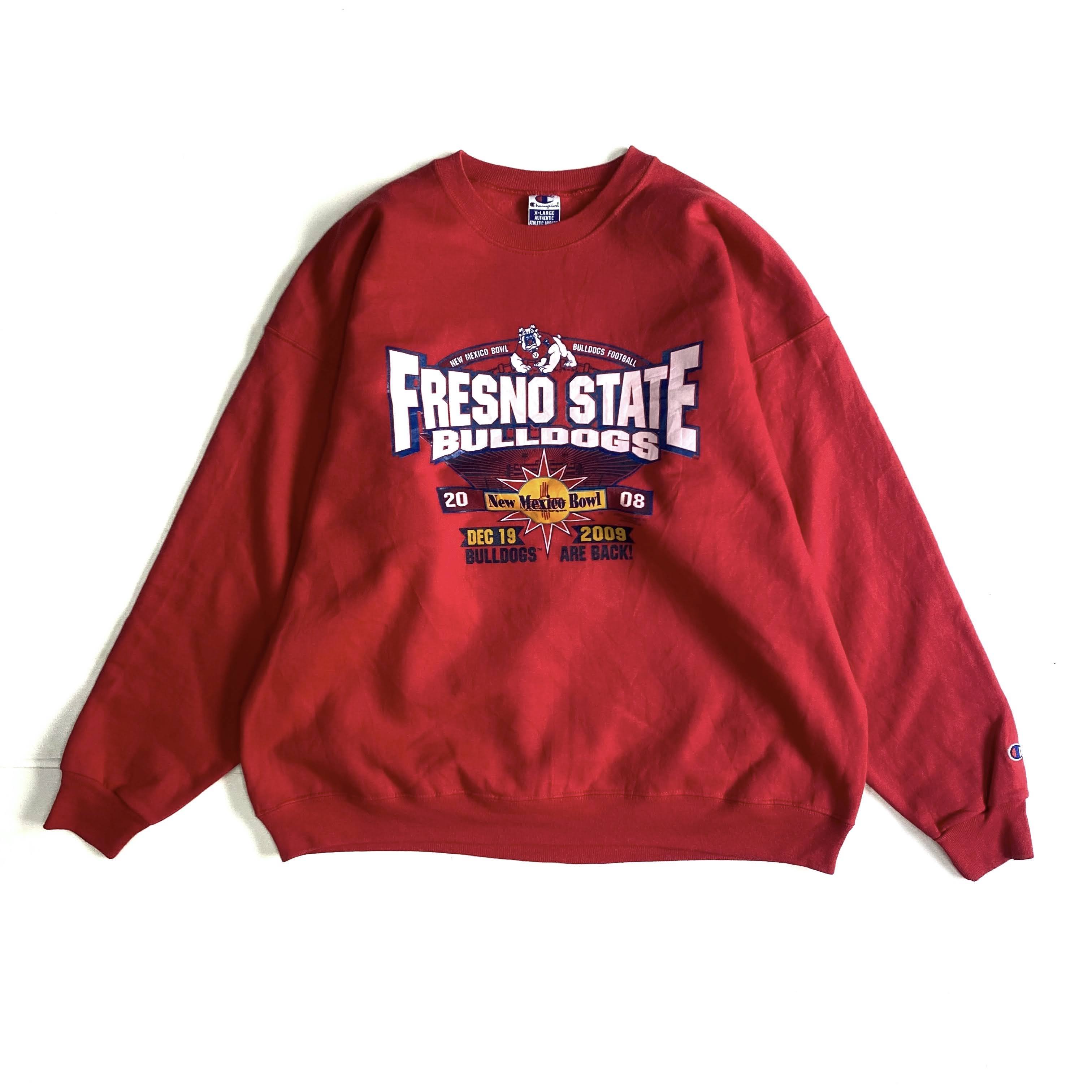 Champion チャンピオン Fresno State Bulldogs フレズノステイトブルドッグス フットボール プリントスウェット トレーナー レッド 赤色 メンズxl 古着 スウェット Cave 古着屋 公式 古着通販サイト