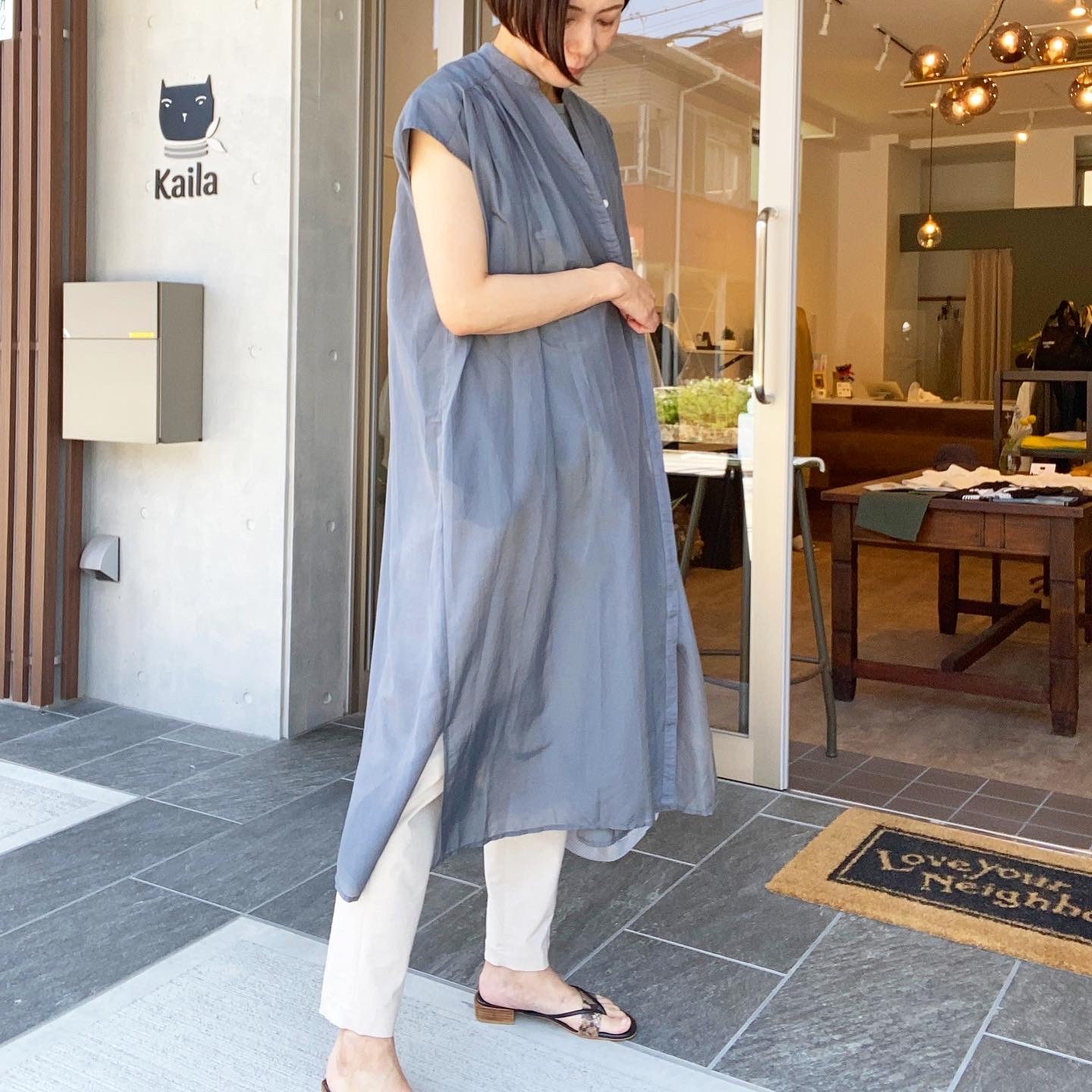 Kelen ふんわりシアー素材のスキッパーワンピース Kaila Shop