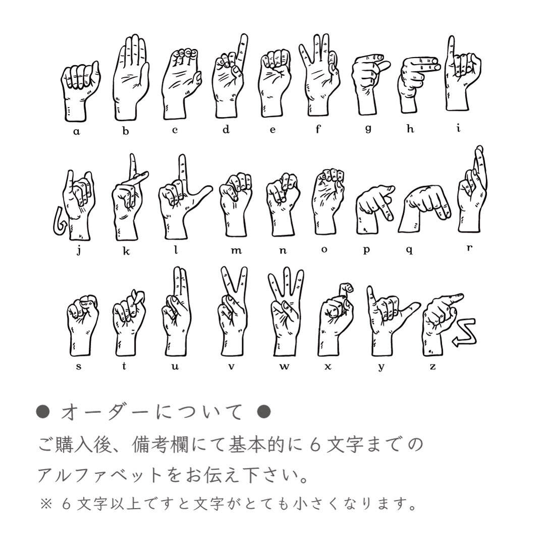 手話が学びたくなるオシャレ缶バッジ Atoz Sign Language オリジナル 名入れ 手話 手の言葉 ティナワークス Tinaworks