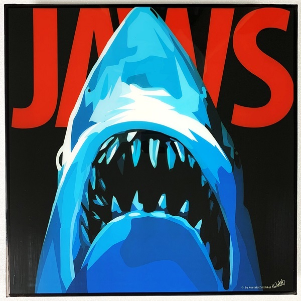 Jaws ジョーズ ポップアートパネル Keetatat Sitthiket ポップアートフレーム ポップアートボード グラフィックアート ウォールアート 絵画 壁立て 壁掛けインテリア 額 ポスター プレゼント ギフト インスタ映え 映画 サメ 鮫 キータタットシティケット Rogia Web