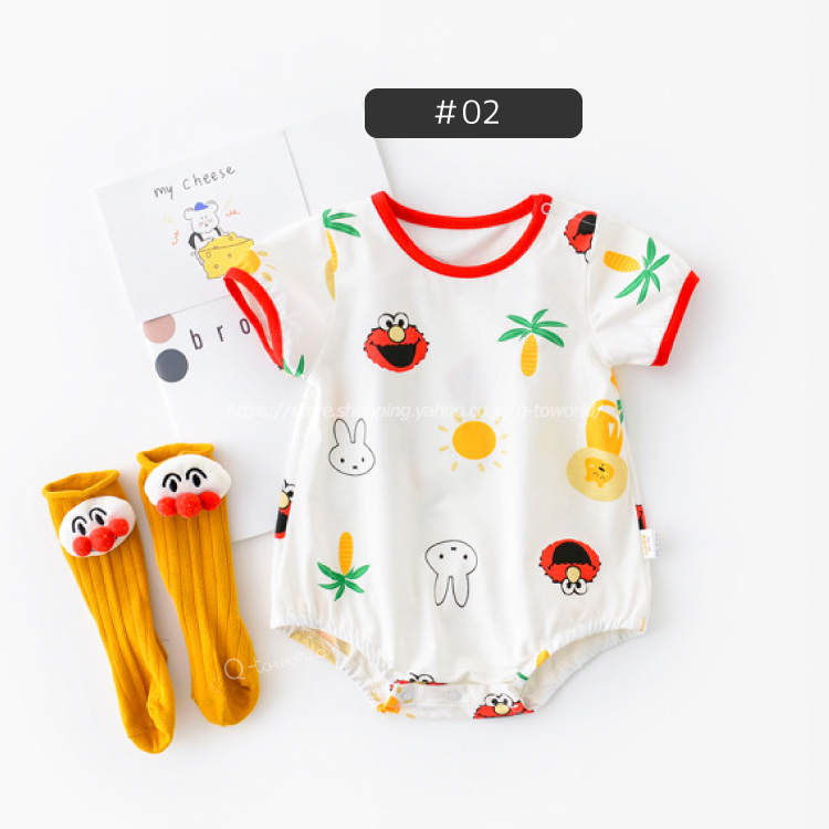 60 90 ロンパース クマ キャラクター ベビー 韓国版 韓国子供服 女の子 男の子 キッズ 子供服 Q Toworld キュートワールド 子供服 メール便は何点でも送料の合計は280円