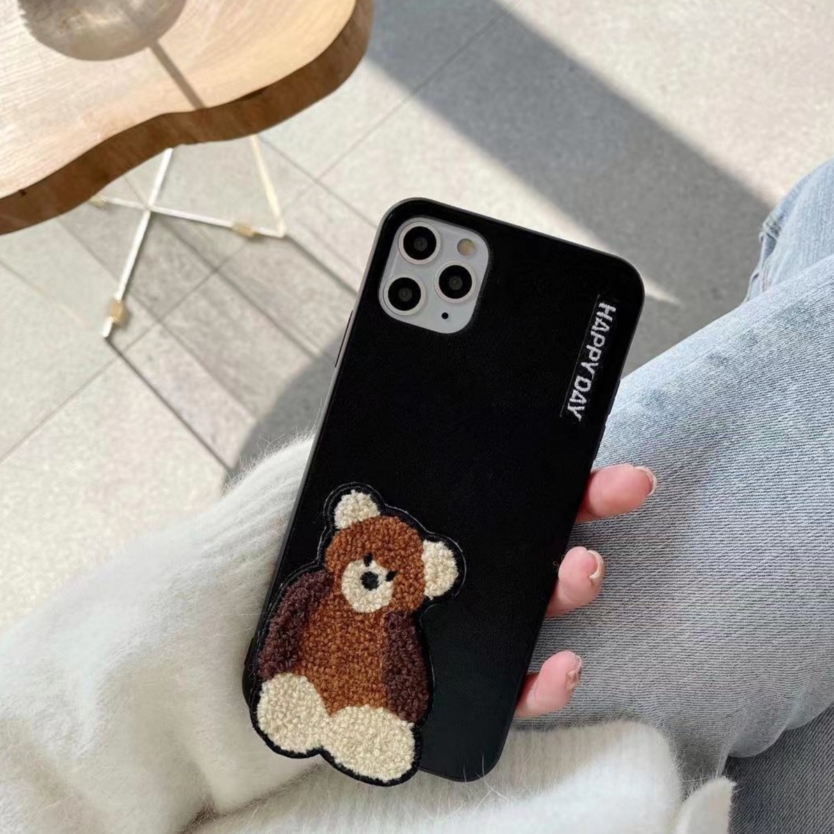 Iphone ケース 韓国 刺繍テディベアケース もこもこ レザー くま カバー Tpu お揃い 個性的 シンプル 大人 可愛い おしゃれ Iphone7 Iphone8 Iphonese2 Iphonex Iphonexs Iphonexr Iphonexsmax Iphone11 Iphone11pro Iphone11promax Iphone12 Iphone12pro Iphone12promax