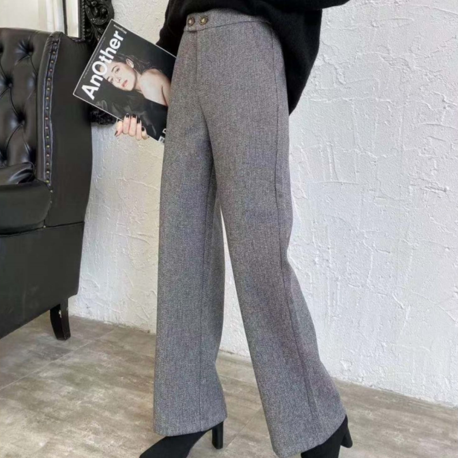 ワイドパンツ ストレートパンツ レディース パンツ ボトムス 秋 冬 10代 代 30代 40代 パンツ ワイド ストレート ハイウエスト ゆったり ロング丈 おしゃれ 大人 カジュアル シンプル きれいめ パンツコーデ 美脚 脚長 モダン モード ワントーン グレー カーキ 黒 通勤