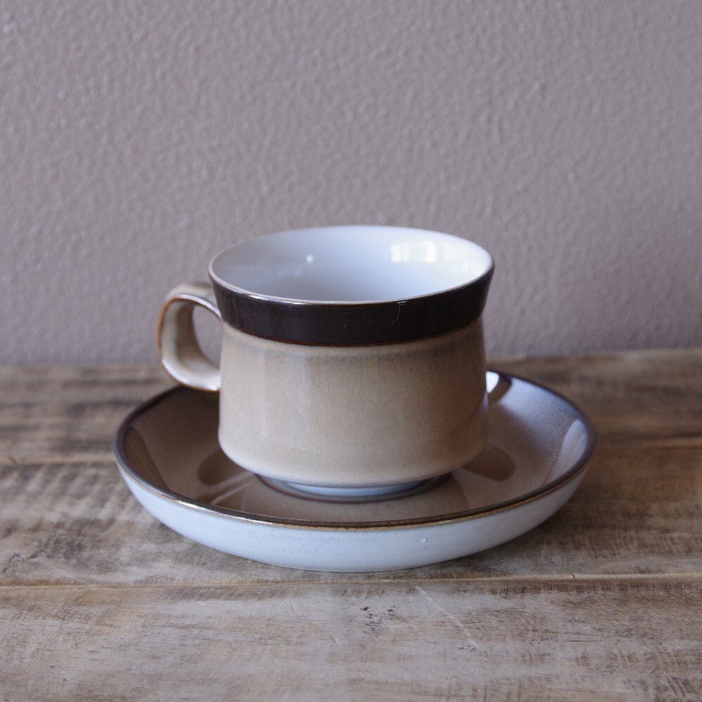 デンビー カントリークイジーン Denby Country Cuisine ベージュ ティーカップ ソーサー 1114 1 6 ヴィンテージ シンプル おしゃれ 食器 陶器 レトロモダン Flohmarkt フローマルクト